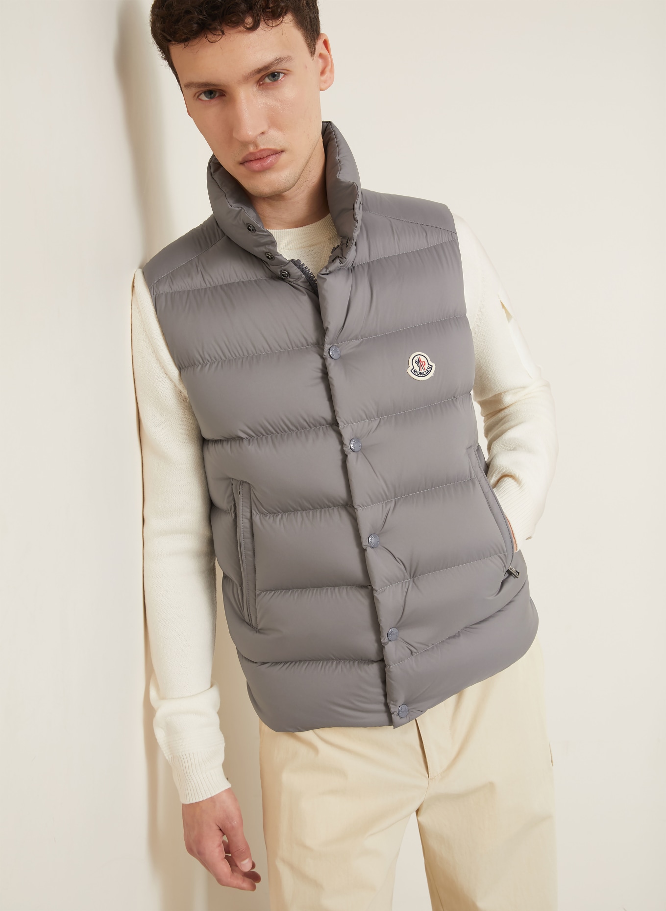 MONCLER TIBB Down vest: GRAY