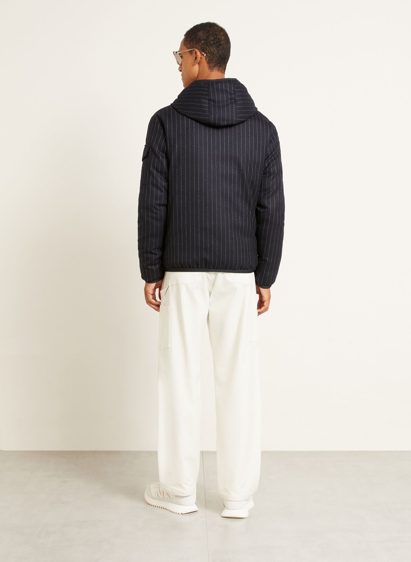 MONCLER CEZE Reversible Down Jacket: DARK BLUE / WHITE