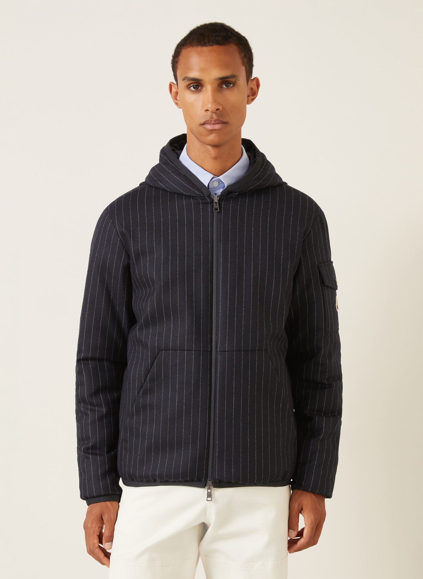 MONCLER CEZE Reversible Down Jacket: DARK BLUE / WHITE