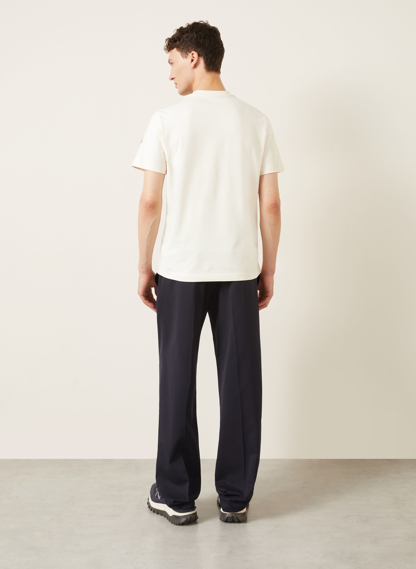 MONCLER T-shirt: CREAM / BLUE