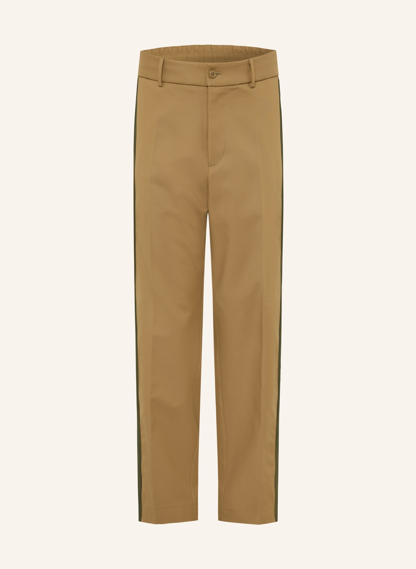 MONCLER Regular-fit Chinos with braided stripes: BEIGE / OLIVE