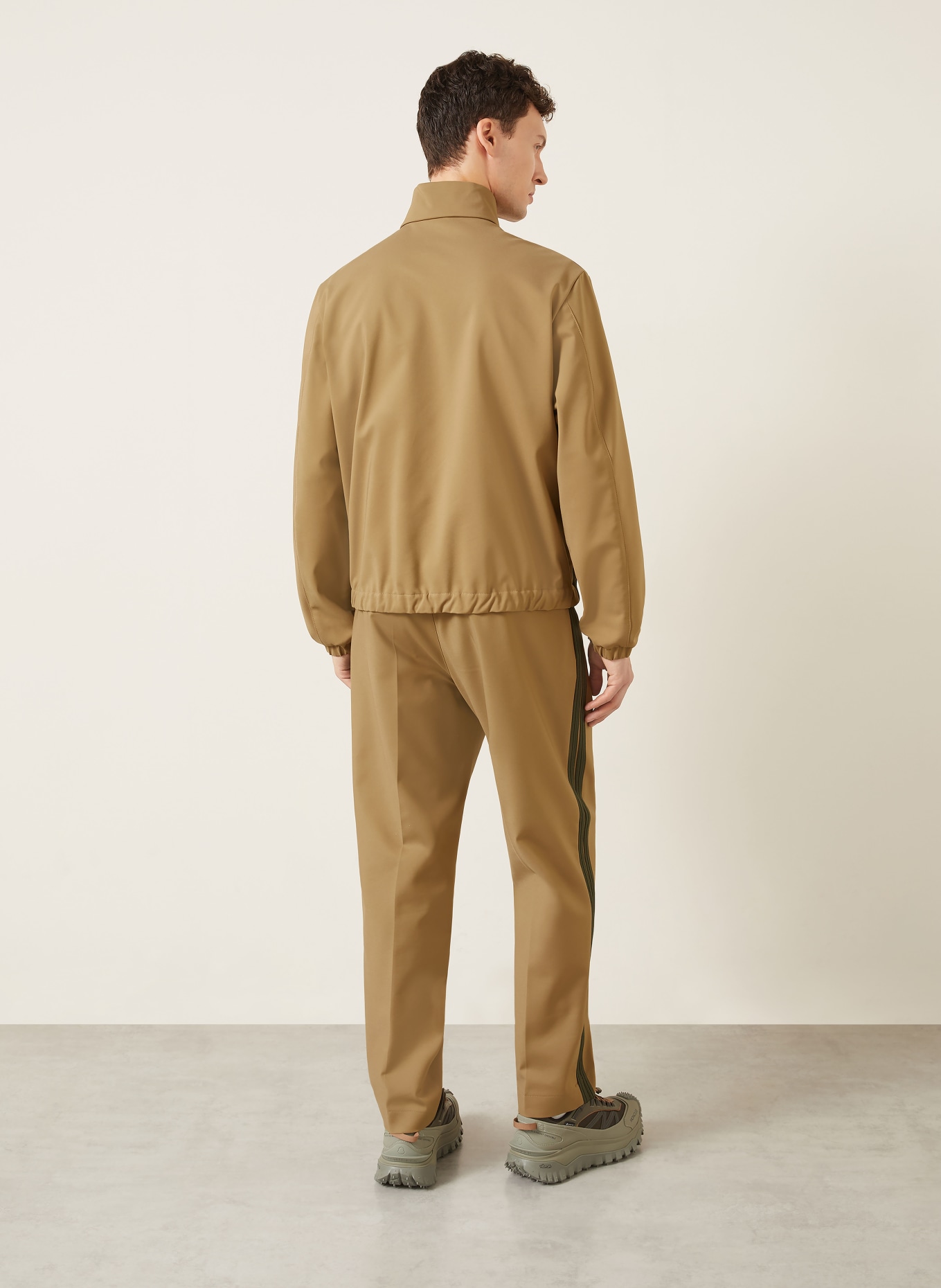 MONCLER Regular-fit Chinos with braided stripes: BEIGE / OLIVE