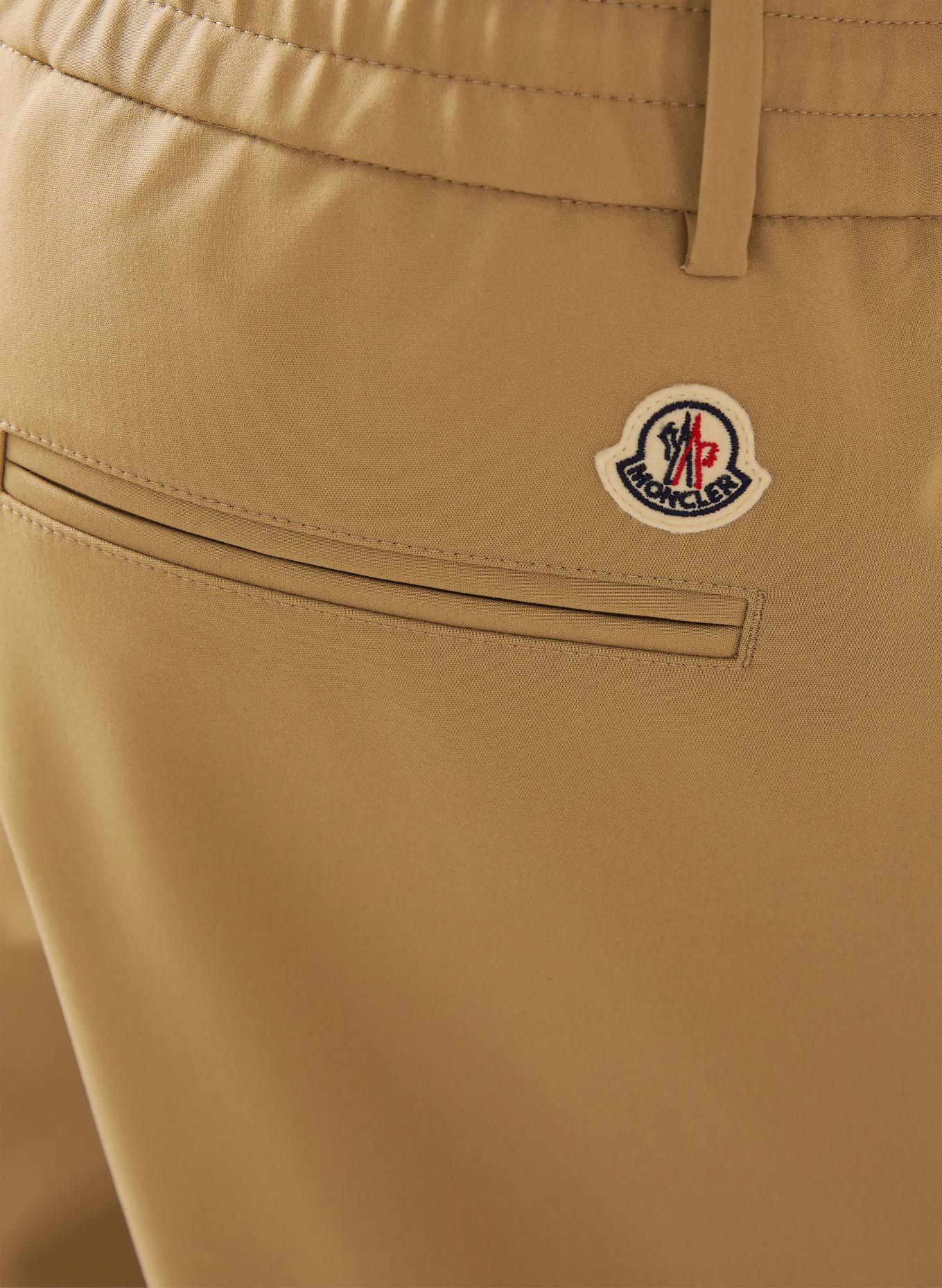 MONCLER Regular-fit Chinos with braided stripes: BEIGE / OLIVE
