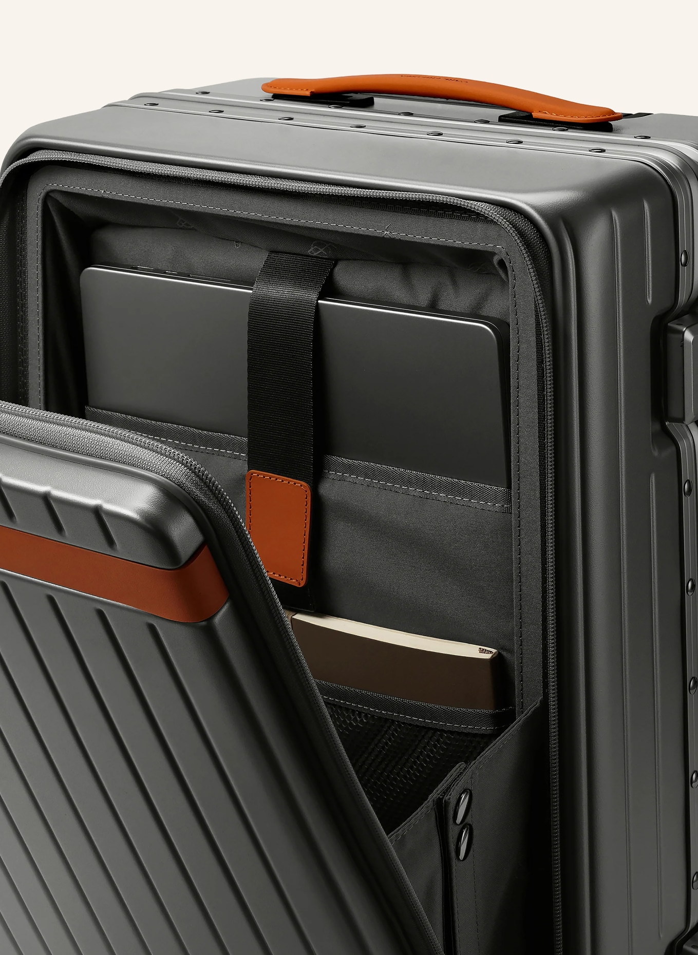 CARL FRIEDRIK Trolley THE CARRY-ON X: DUNKELGRAU / COGNAC