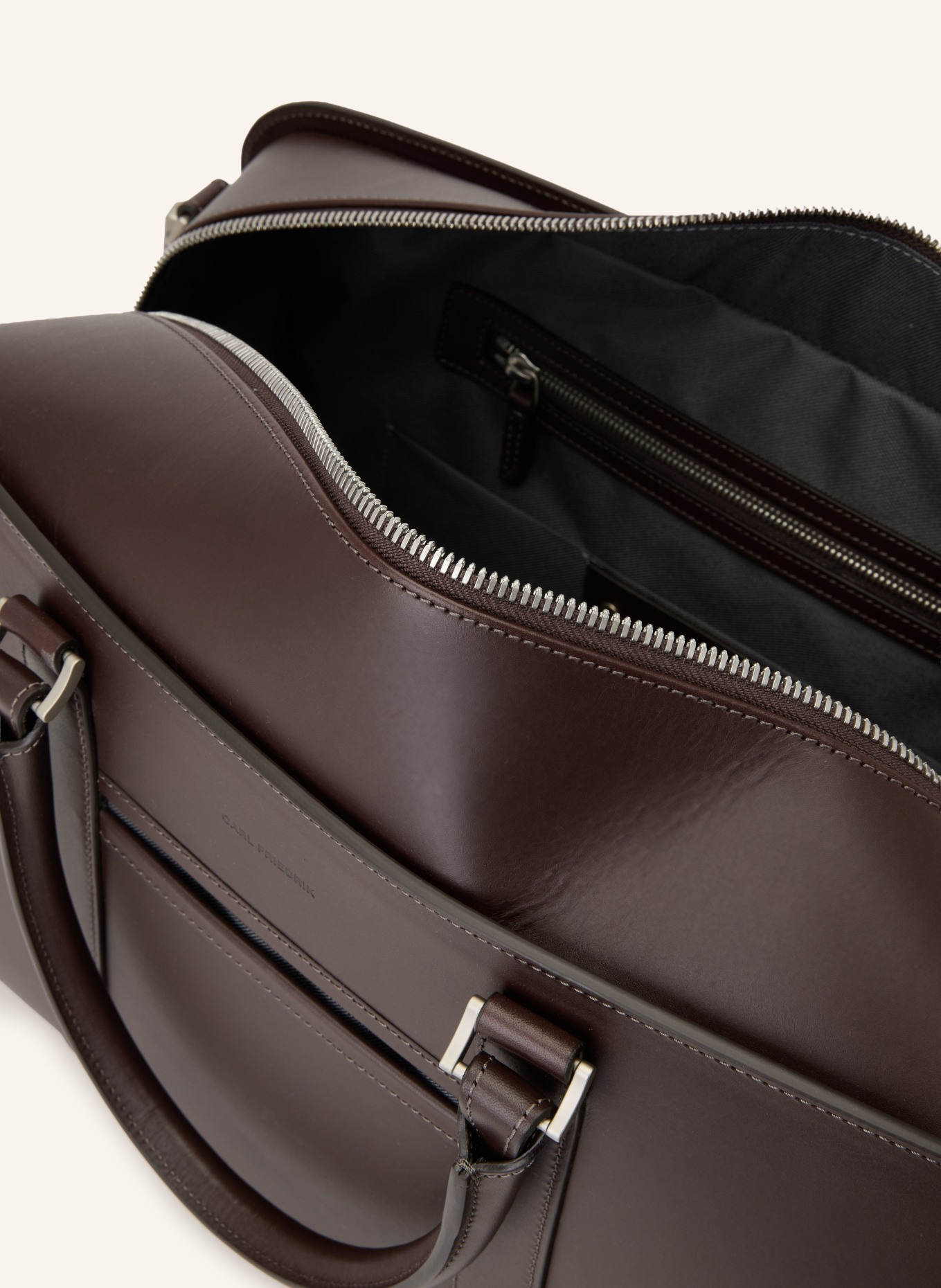 CARL FRIEDRIK Weekender PALISSY: DUNKELBRAUN / SILBER