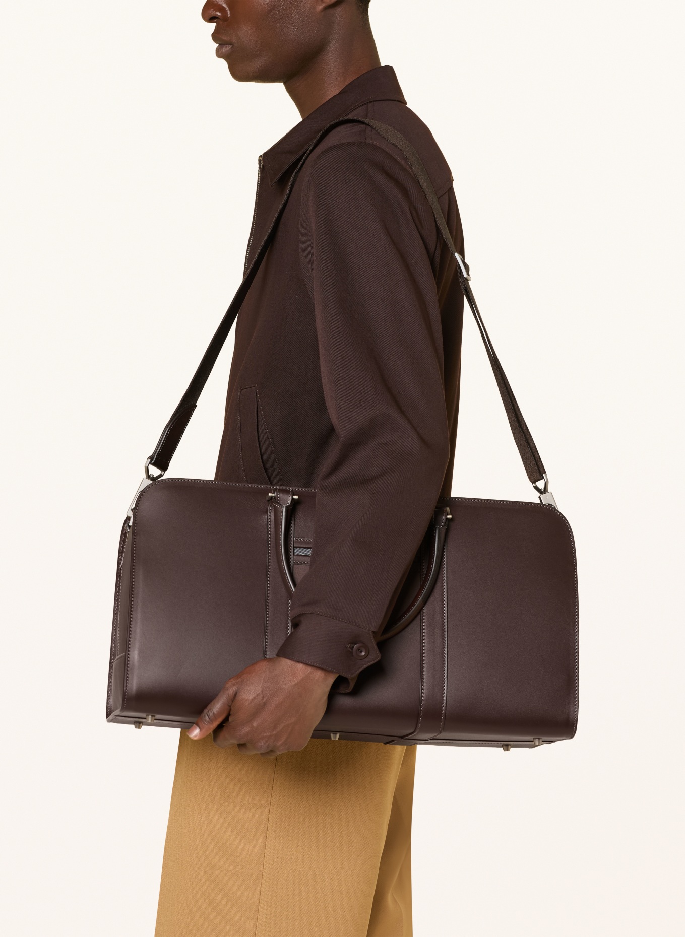 CARL FRIEDRIK Weekender PALISSY: DUNKELBRAUN / SILBER