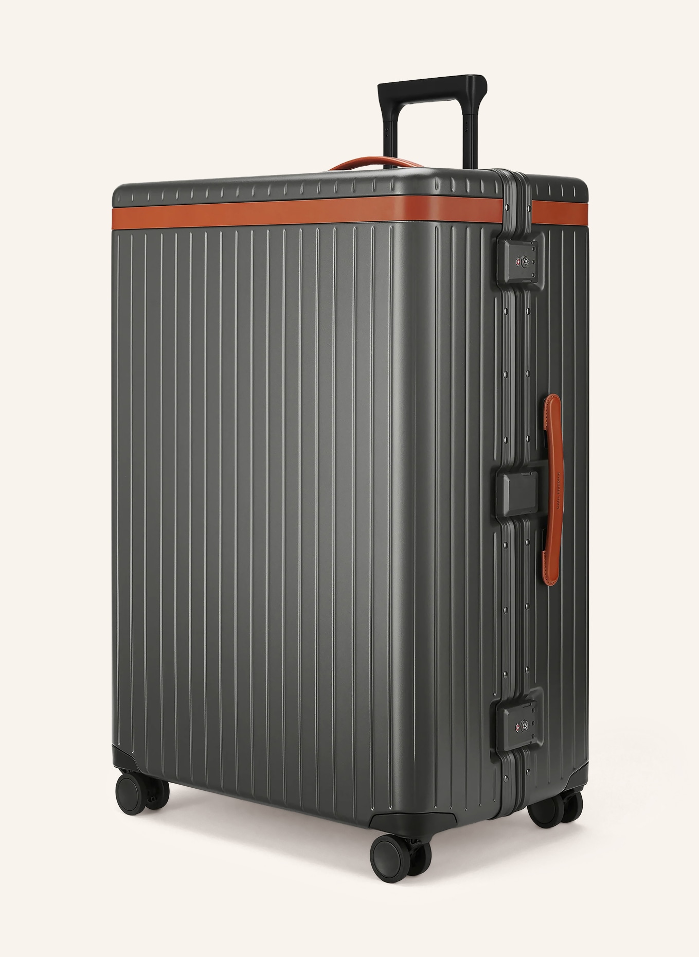 CARL FRIEDRIK Trolley THE LARGE CHECK-IN: DUNKELGRAU / COGNAC