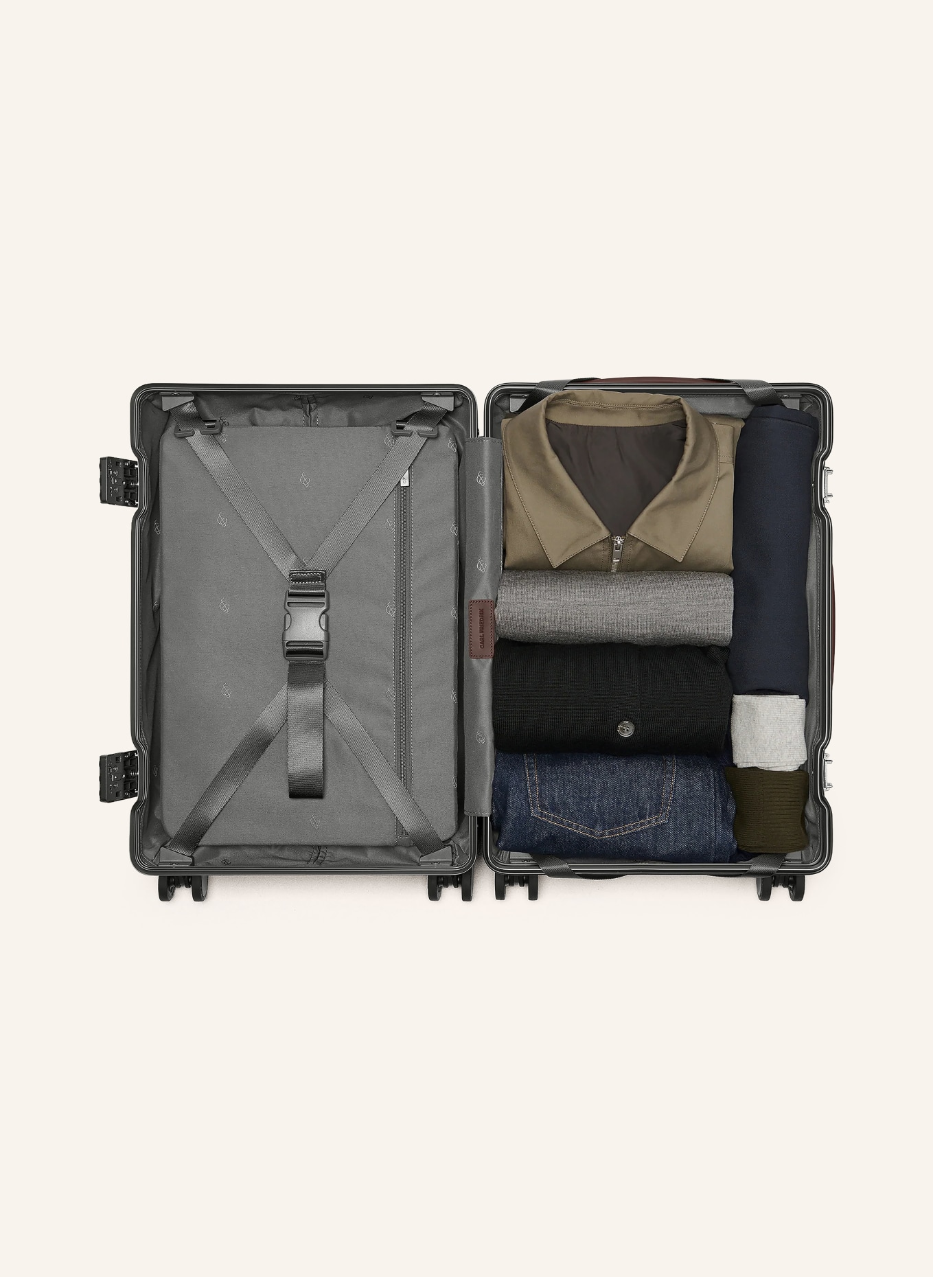 CARL FRIEDRIK Trolley THE CARRYY-ON X: DUNKELGRAU / DUNKELBRAUN