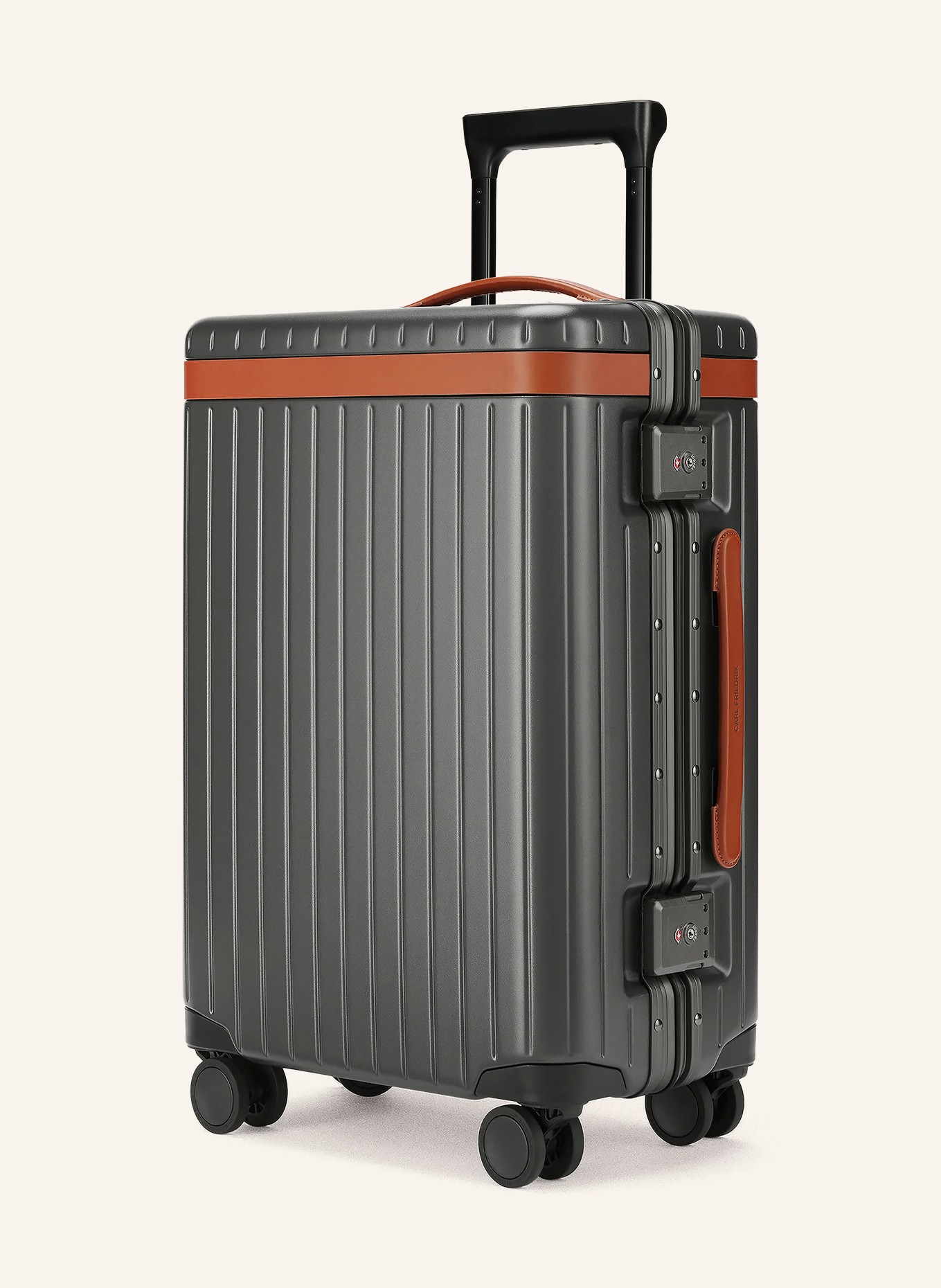 CARL FRIEDRIK Trolley THE CARRY-ON: DUNKELGRAU / COGNAC