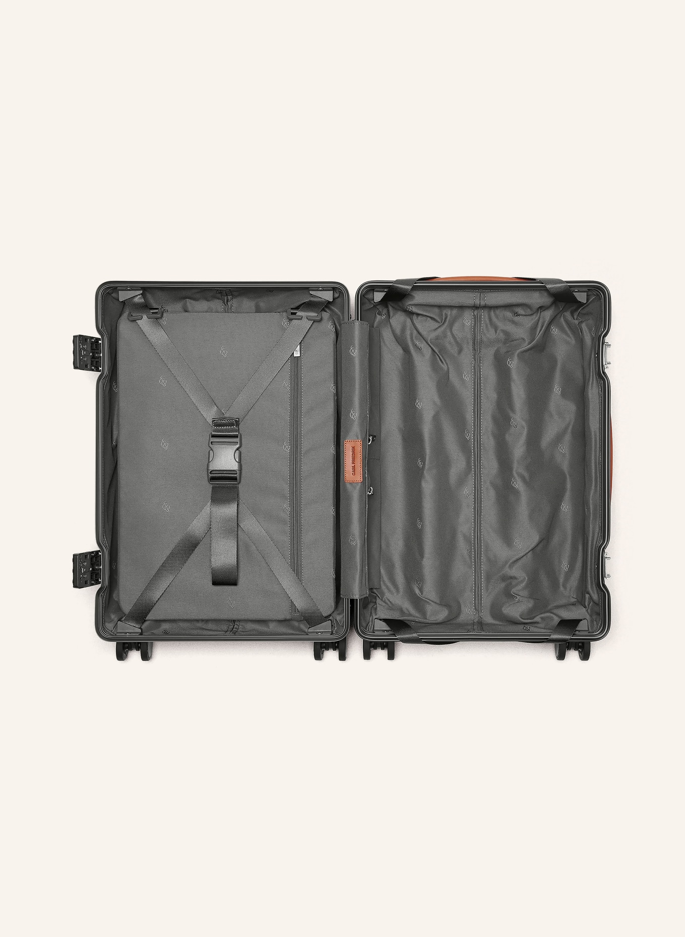 CARL FRIEDRIK Trolley THE CARRY-ON: DUNKELGRAU / COGNAC