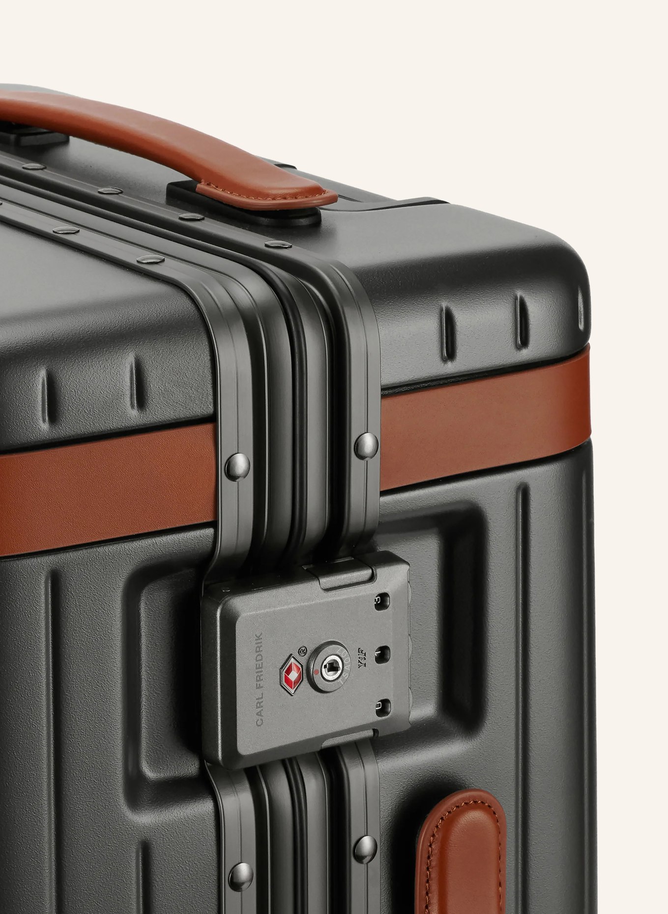 CARL FRIEDRIK Trolley THE CARRY-ON: DUNKELGRAU / COGNAC