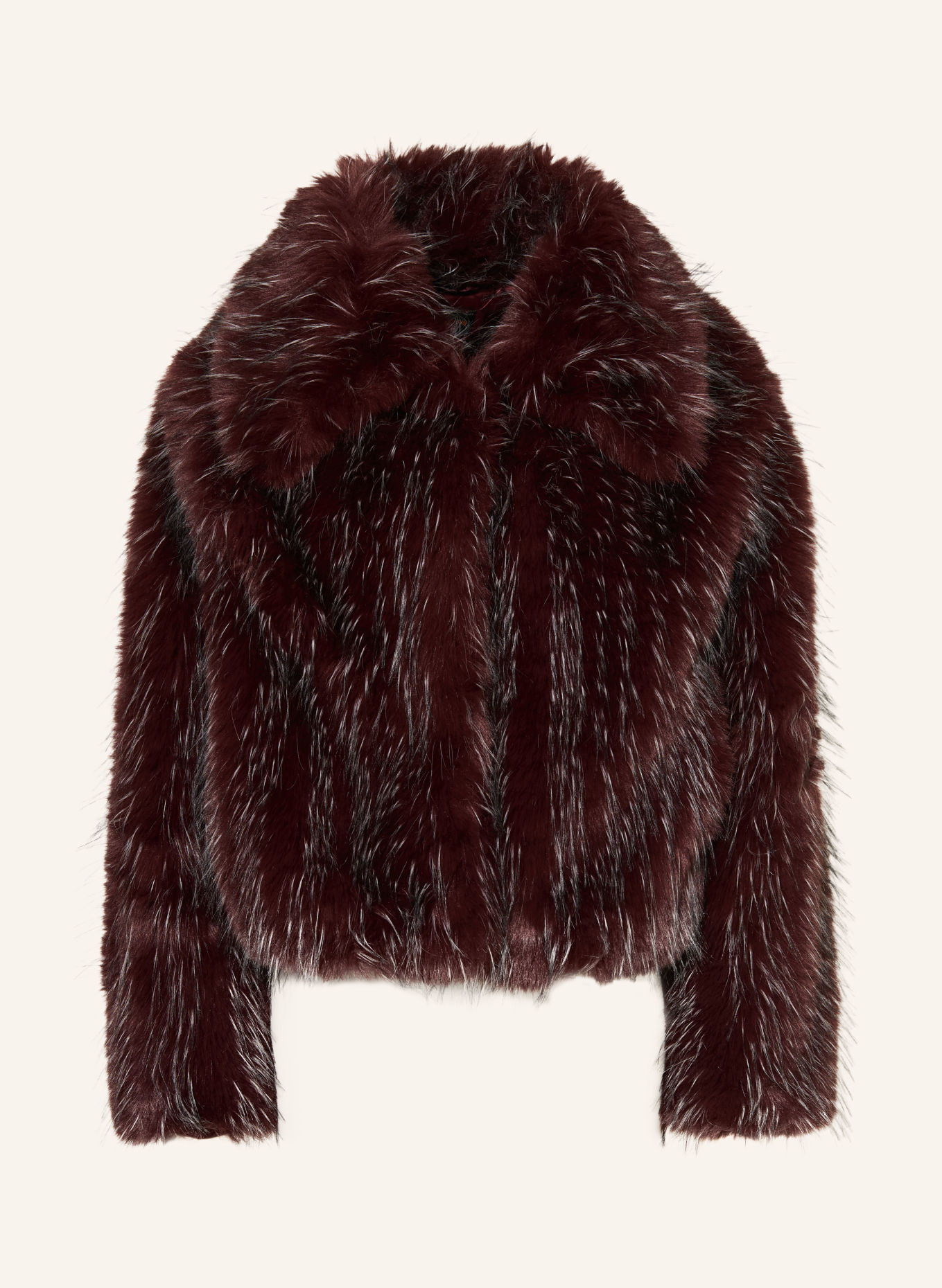 BOSS Veste en fausse fourrure CEFURA: ROUGE FONCÉ / BLANC / NOIR