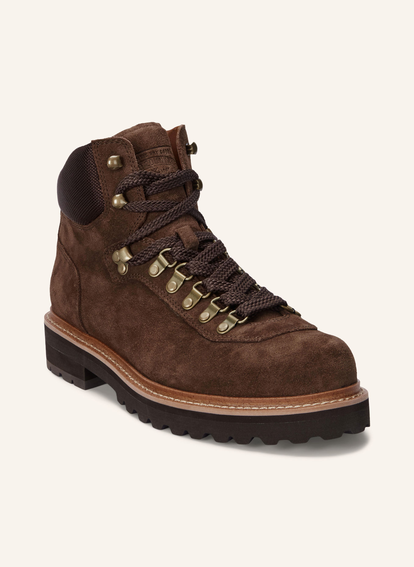 POLO RALPH LAUREN Lace-up boots: DARK BROWN / GOLD