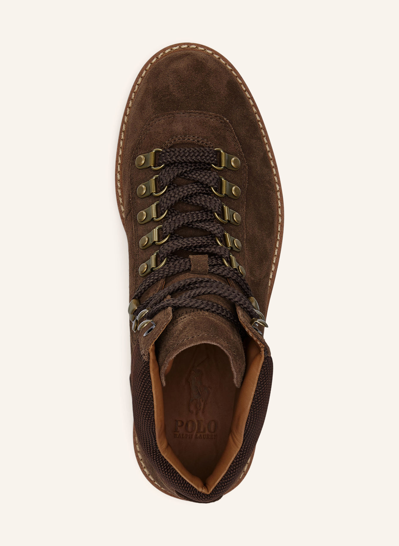 POLO RALPH LAUREN Lace-up boots: DARK BROWN / GOLD