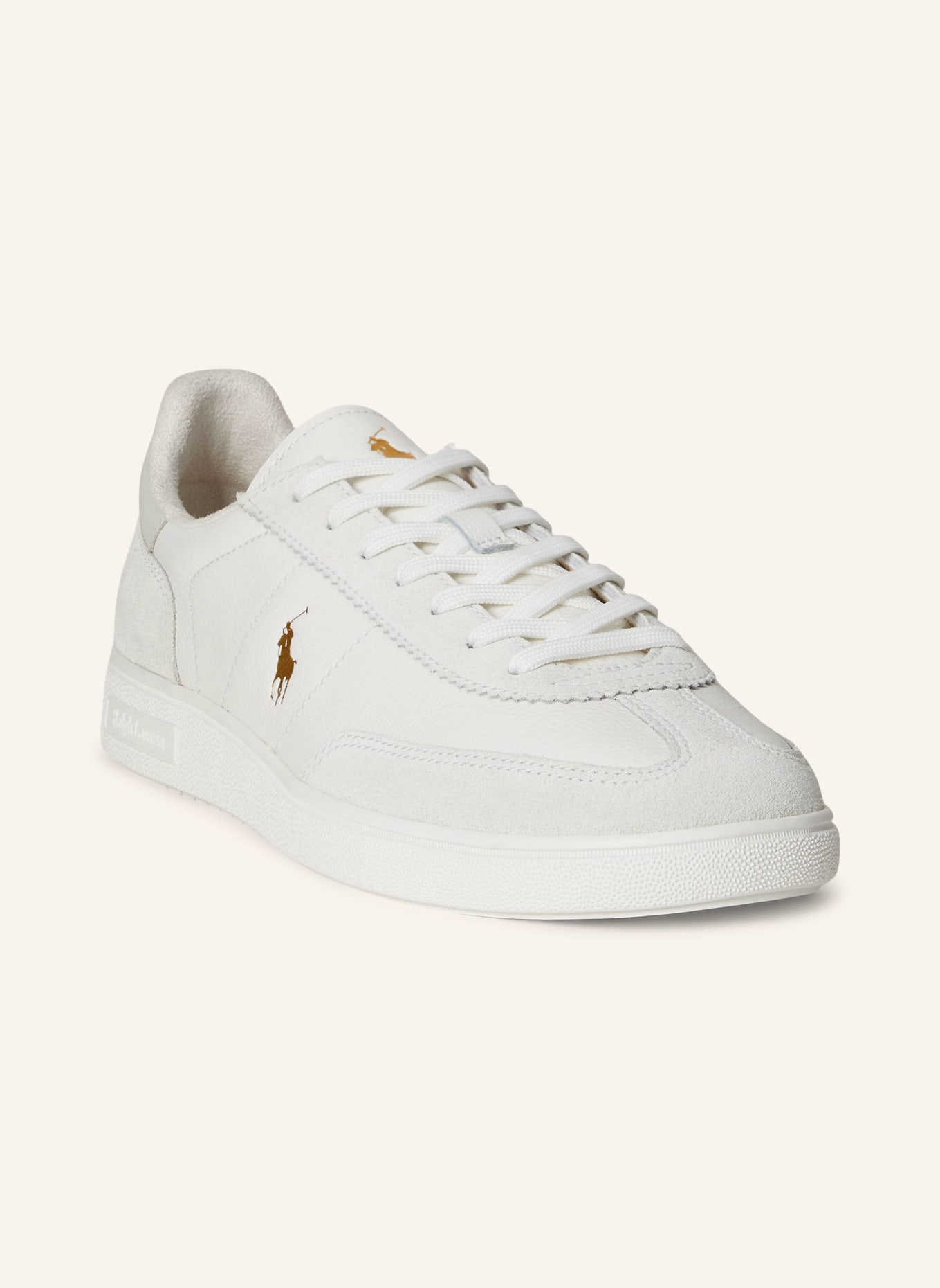 POLO RALPH LAUREN Adidași: ALB / AUR / GRI DESCHIS