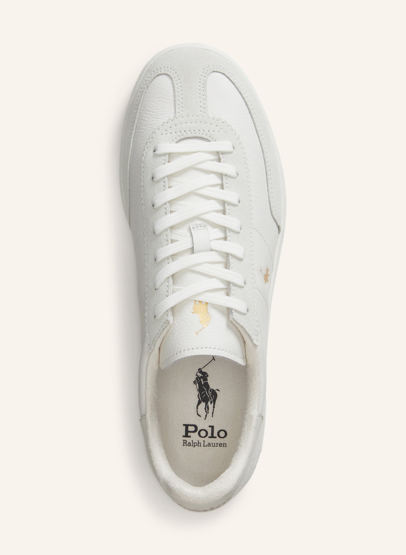 POLO RALPH LAUREN Adidași: ALB / AUR / GRI DESCHIS