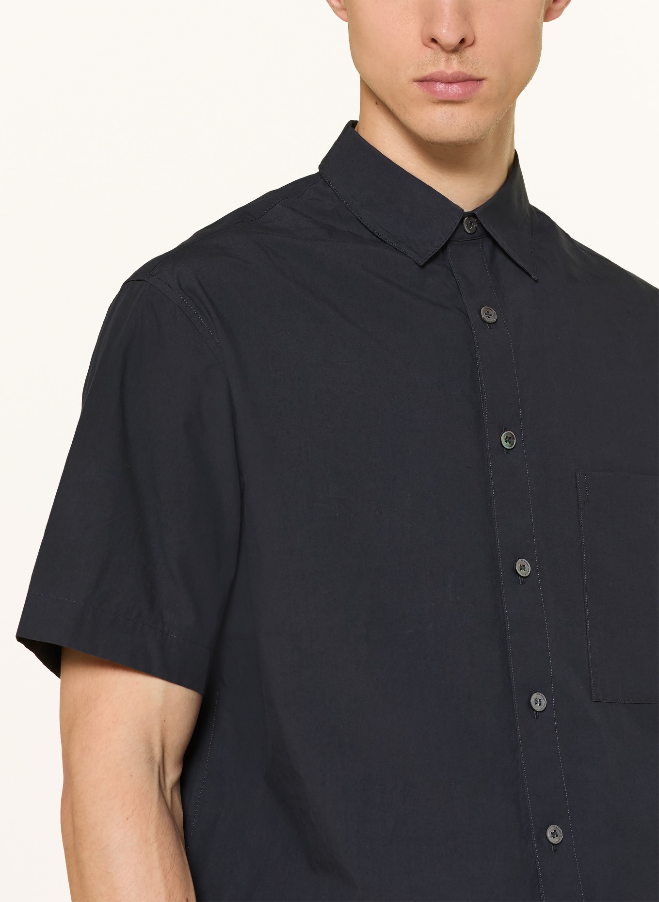ARKET BALTIMORE Short-sleeve shirt, Relaxed Fit: DARK BLUE