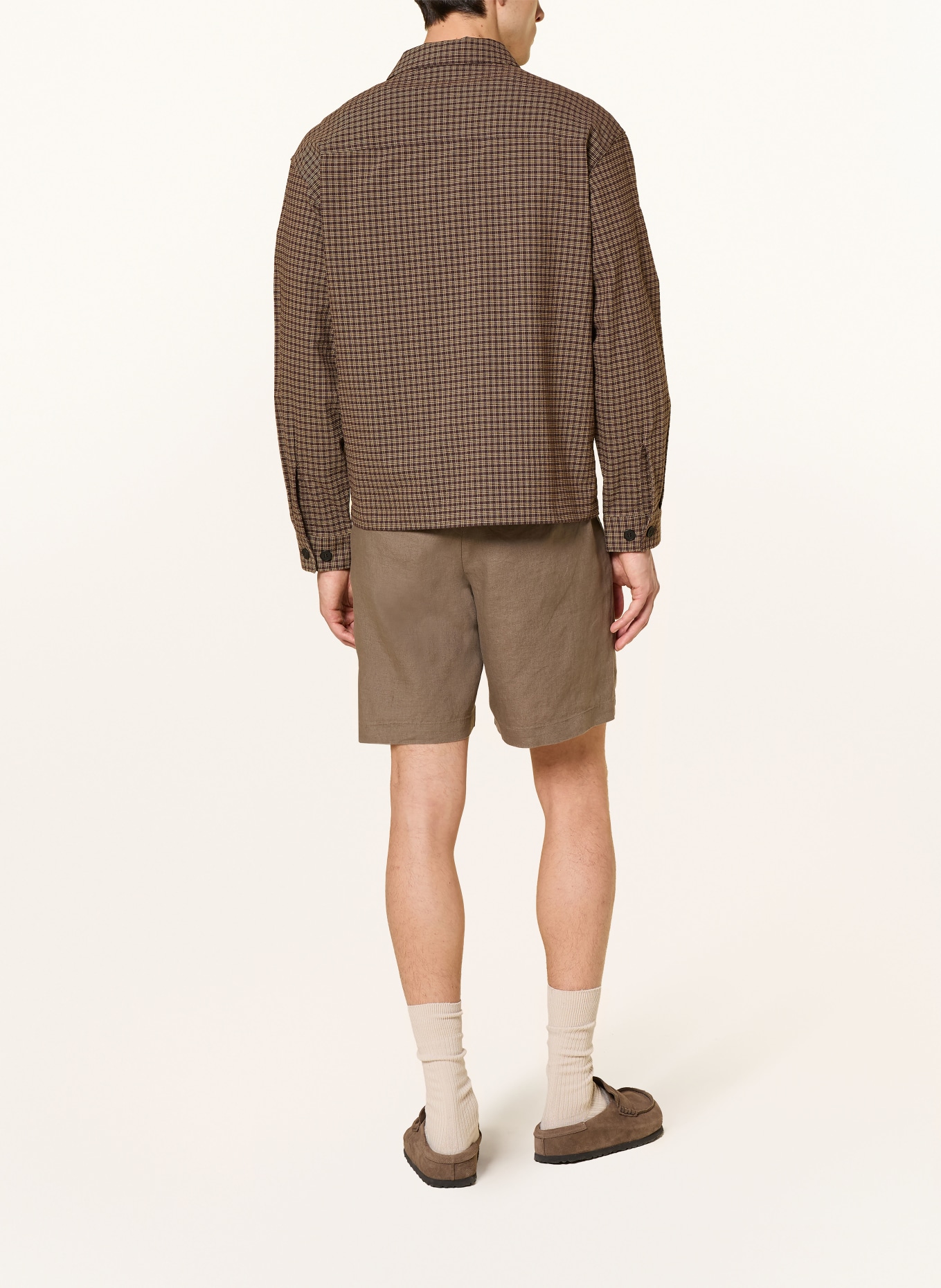 ARKET BILLY Comfort Fit Shirt: DARK BROWN / CAMEL