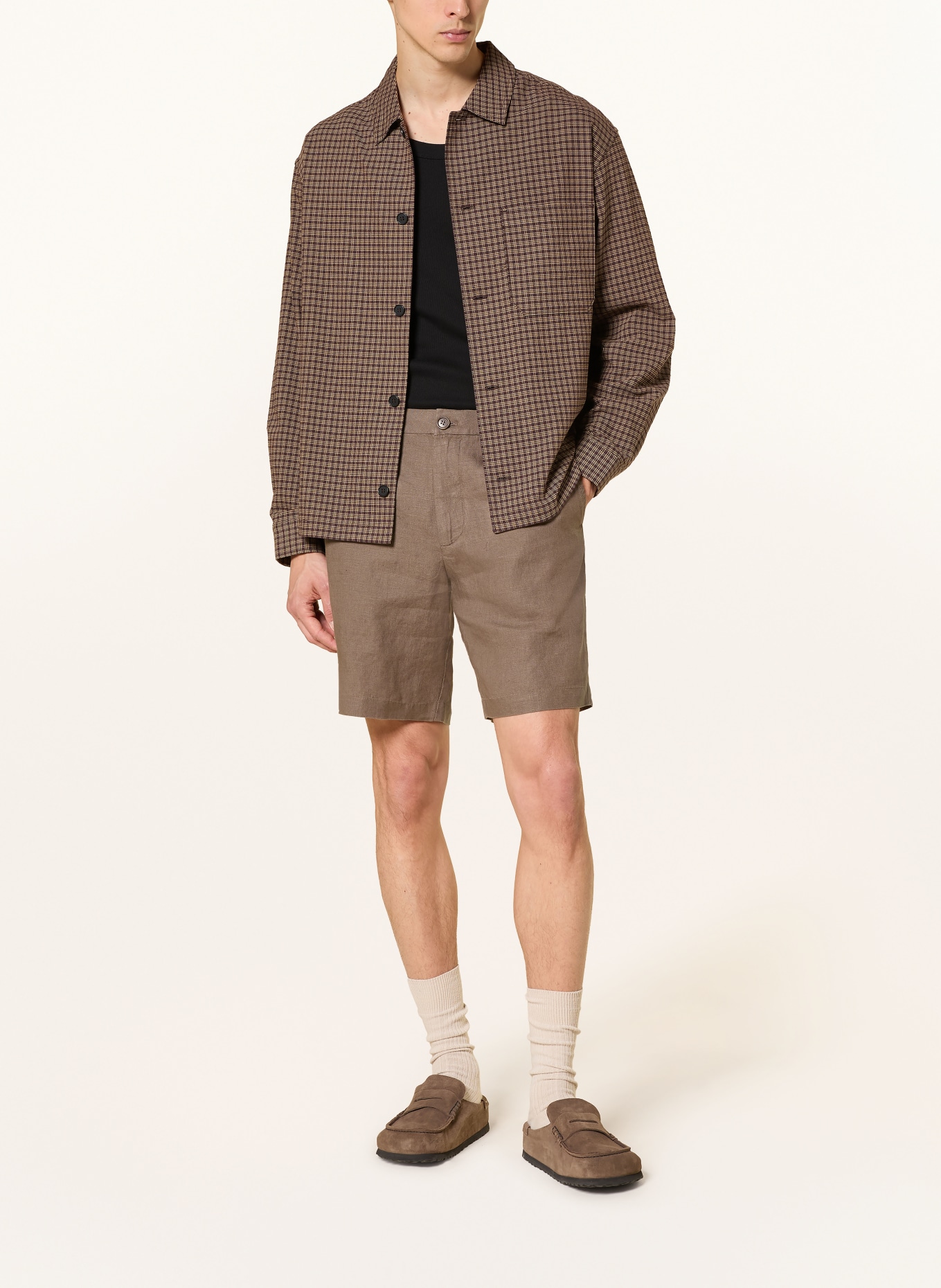 ARKET Shorts EAMON aus Leinen: BRAUN