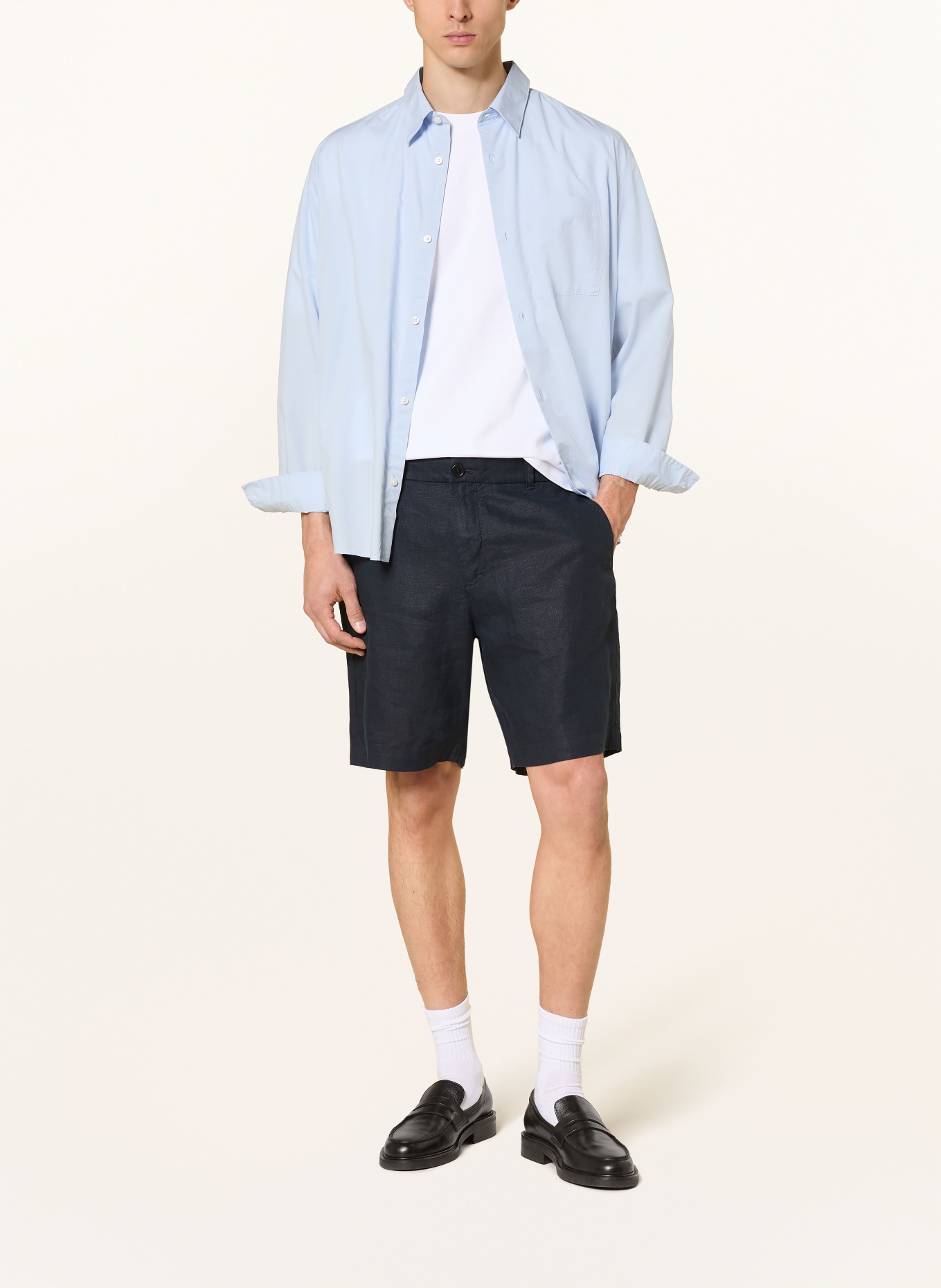 ARKET Shorts EAMON aus Leinen: DUNKELBLAU