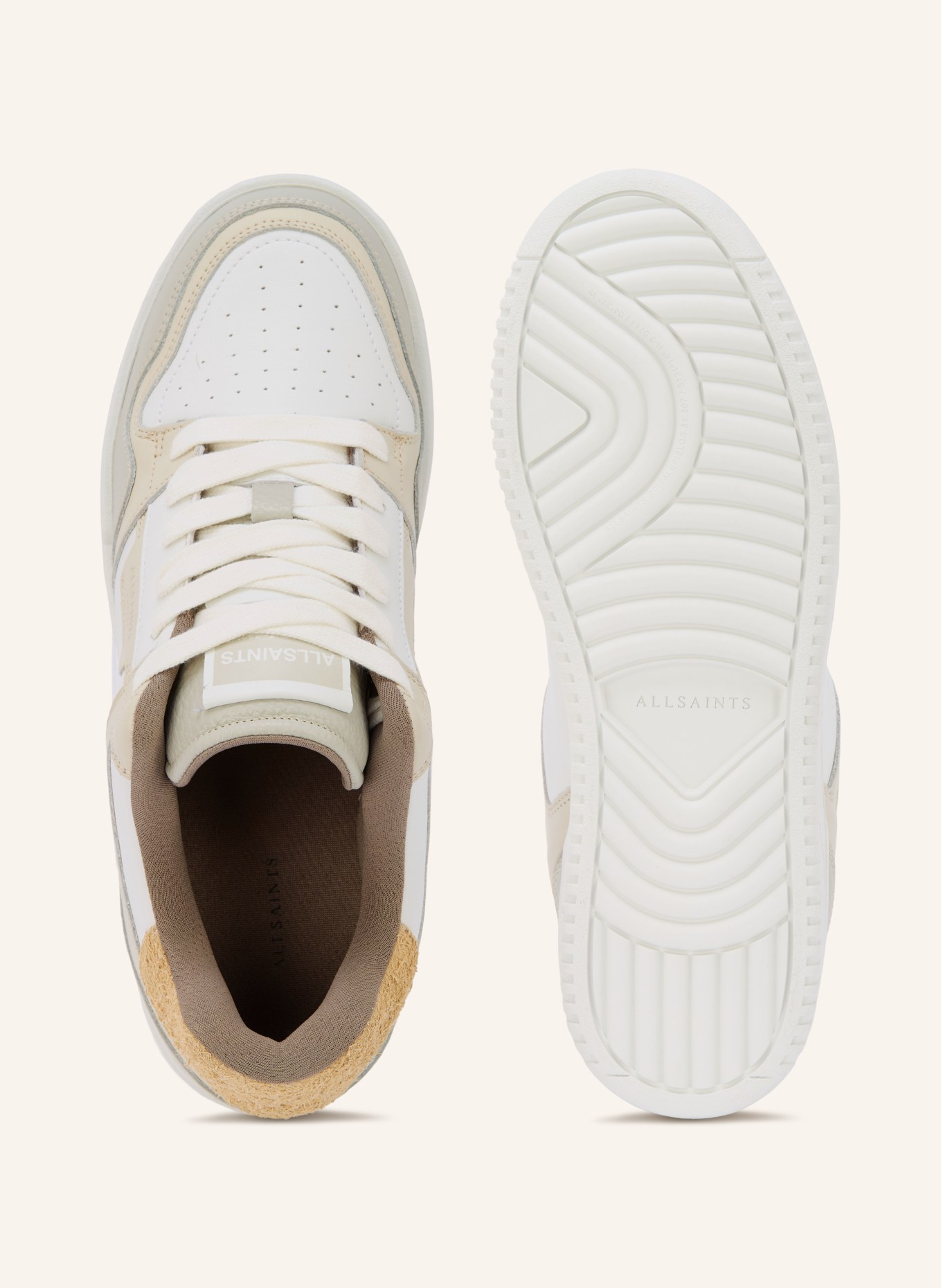 ALLSAINTS Sneaker REGAN PLUS: WEISS / BEIGE / HELLGRAU