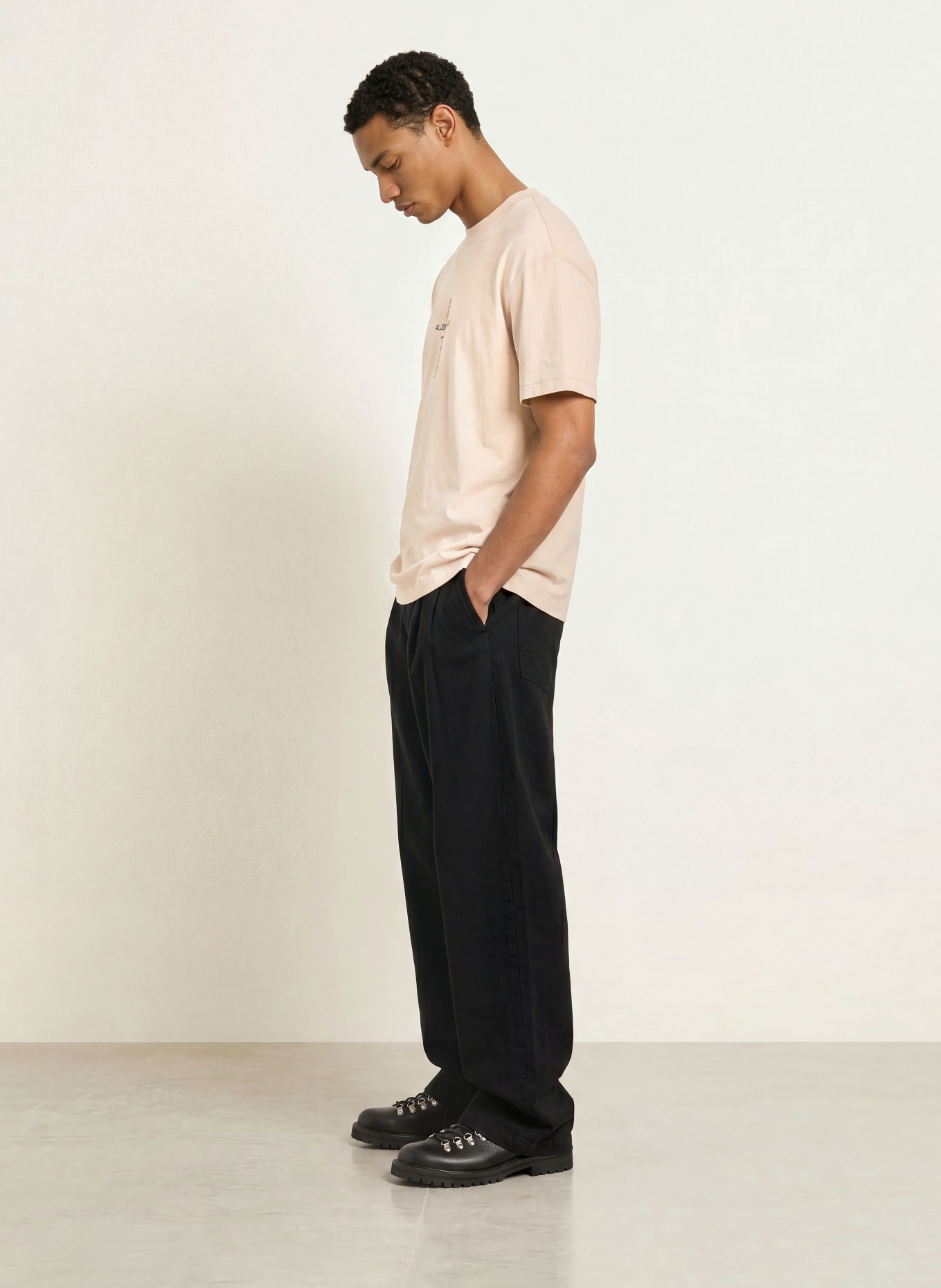 ALLSAINTS KNOX T-shirt: BEIGE / LIGHT PURPLE / BLACK