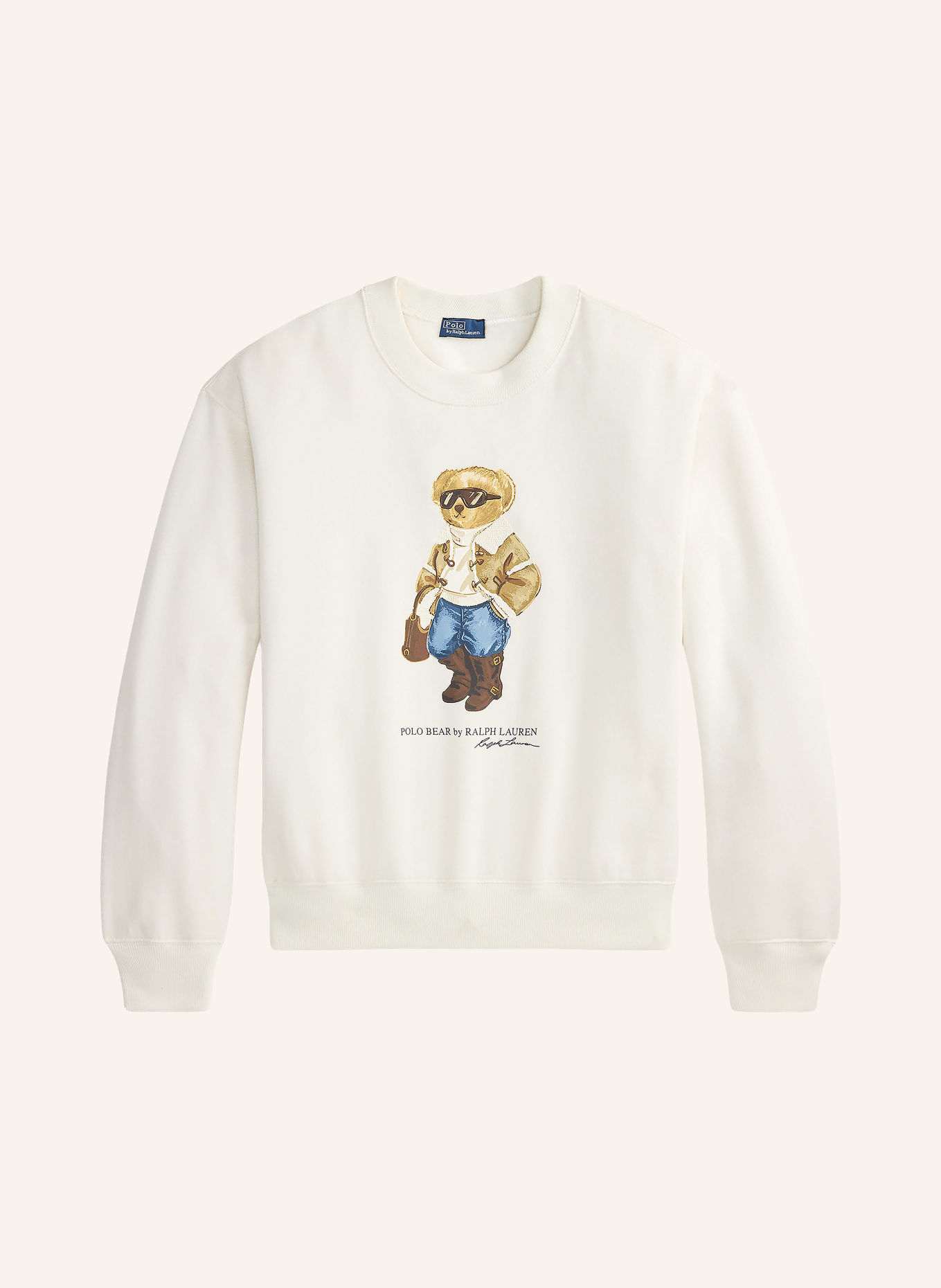 POLO RALPH LAUREN Sweatshirt: CRÈME / BRUIN / BLAUW