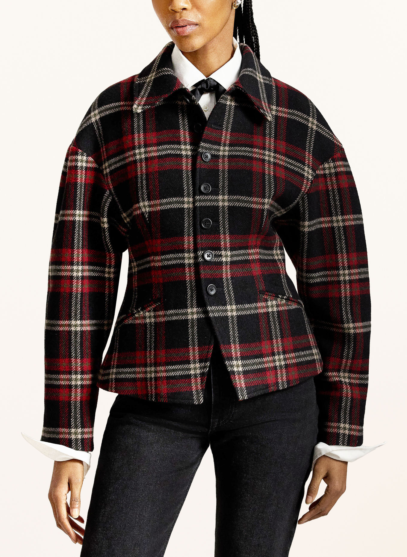 POLO RALPH LAUREN Blazere: MØRKERØD / CREME / MØRKEGRØN