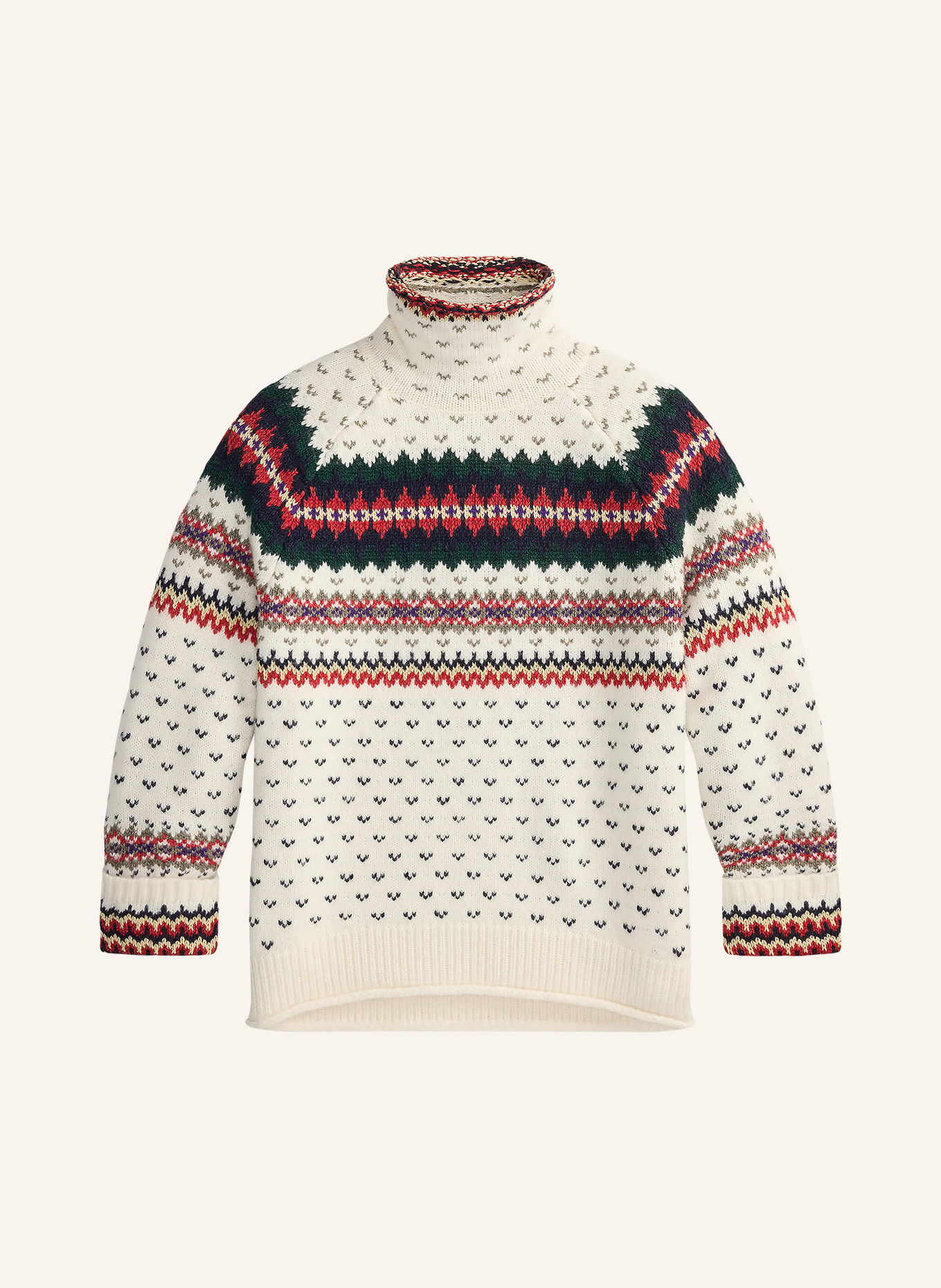 POLO RALPH LAUREN Svetry: KRÉMOVÁ / ČERVENÁ / TMAVĚ ZELENÁ