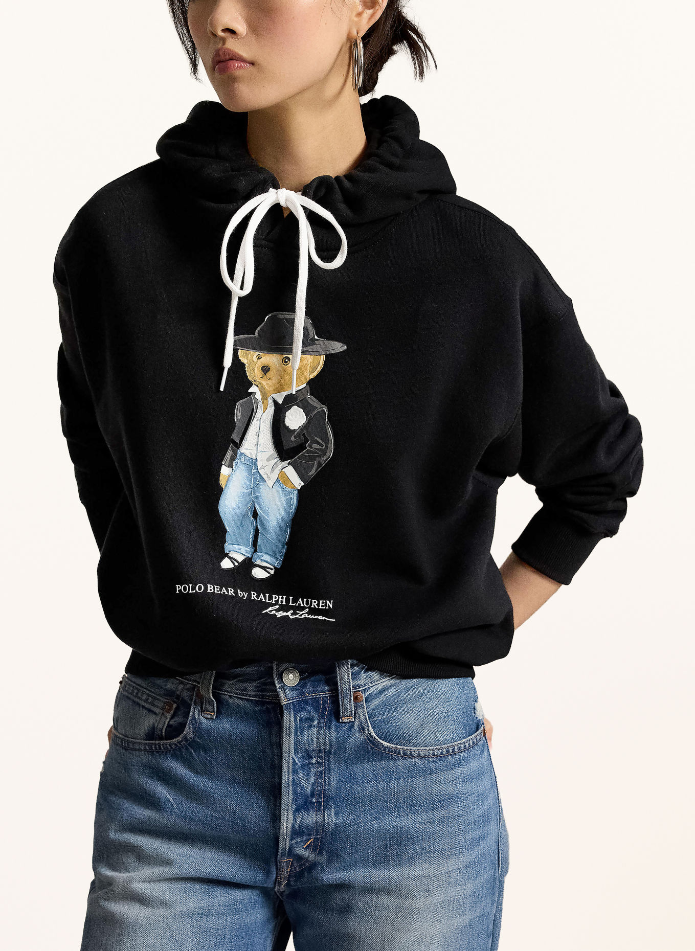 POLO RALPH LAUREN Hoodie: ZWART / LICHTBRUIN / BLAUW