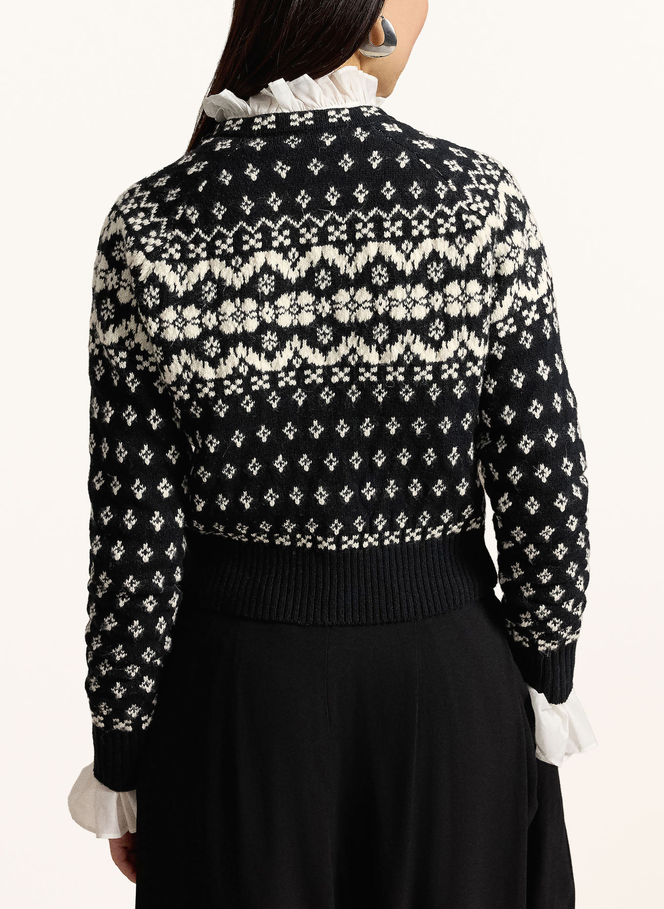 POLO RALPH LAUREN Strickjacke: SCHWARZ / WEISS