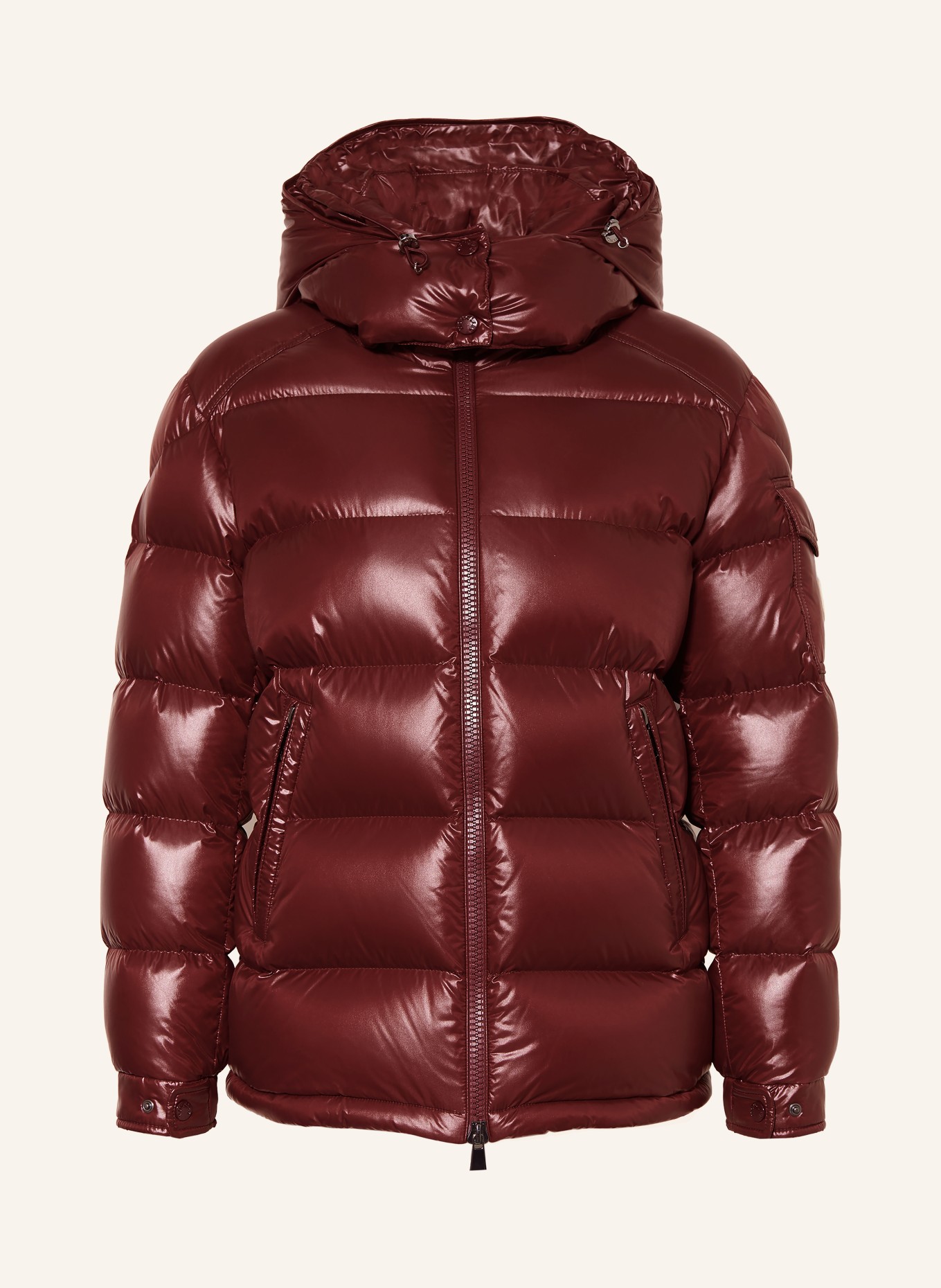 MONCLER Donsjas MAIRE met afneembare capuchon: DONKERROOD