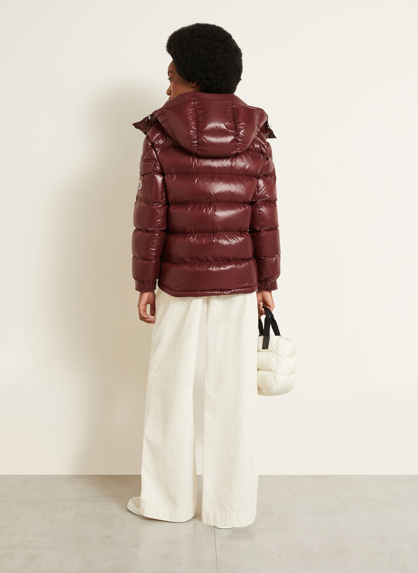 MONCLER Donsjas MAIRE met afneembare capuchon: DONKERROOD