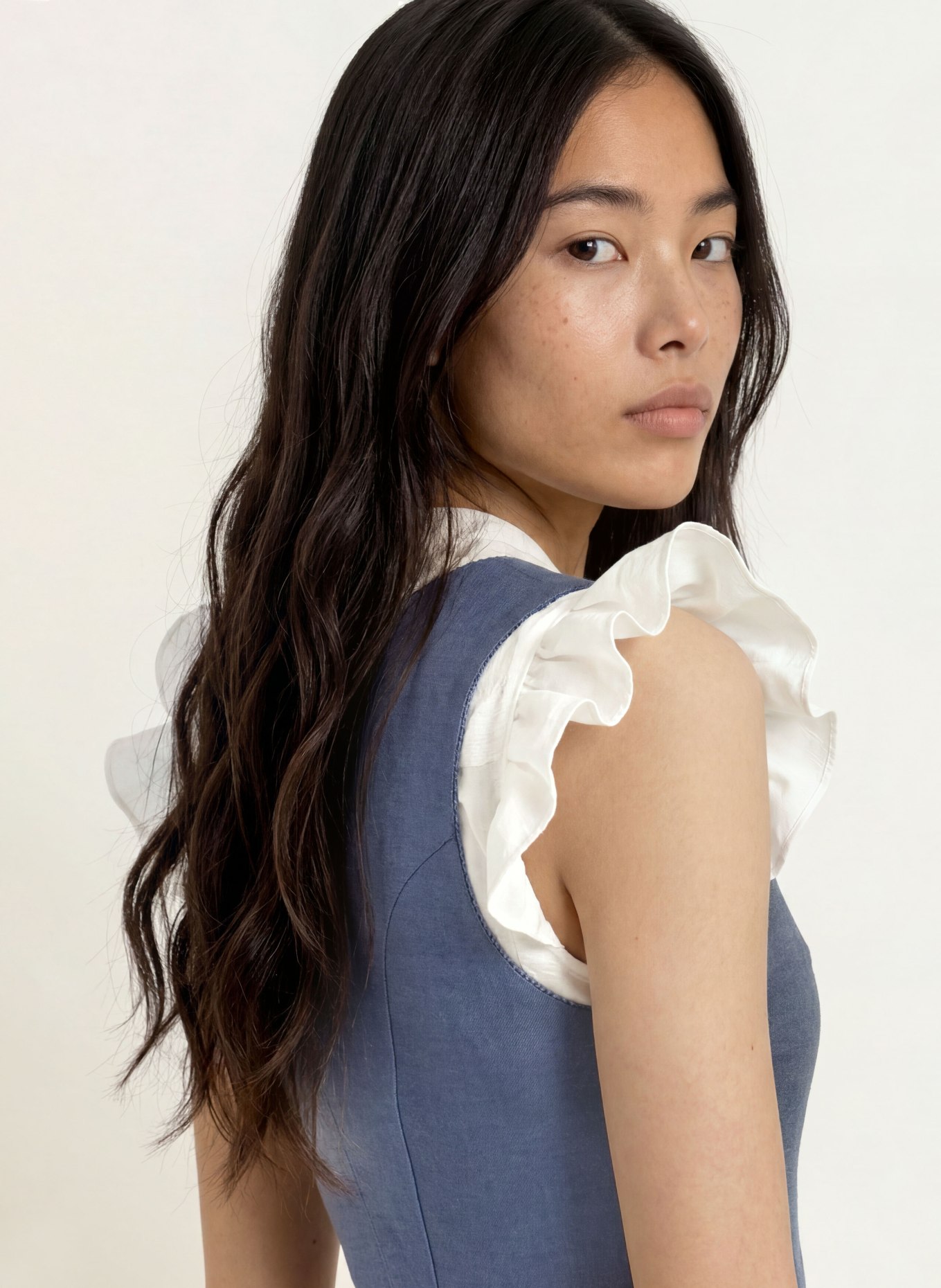 Grasegger Linen Dirndl BRIANNA: BLUE / DARK RED