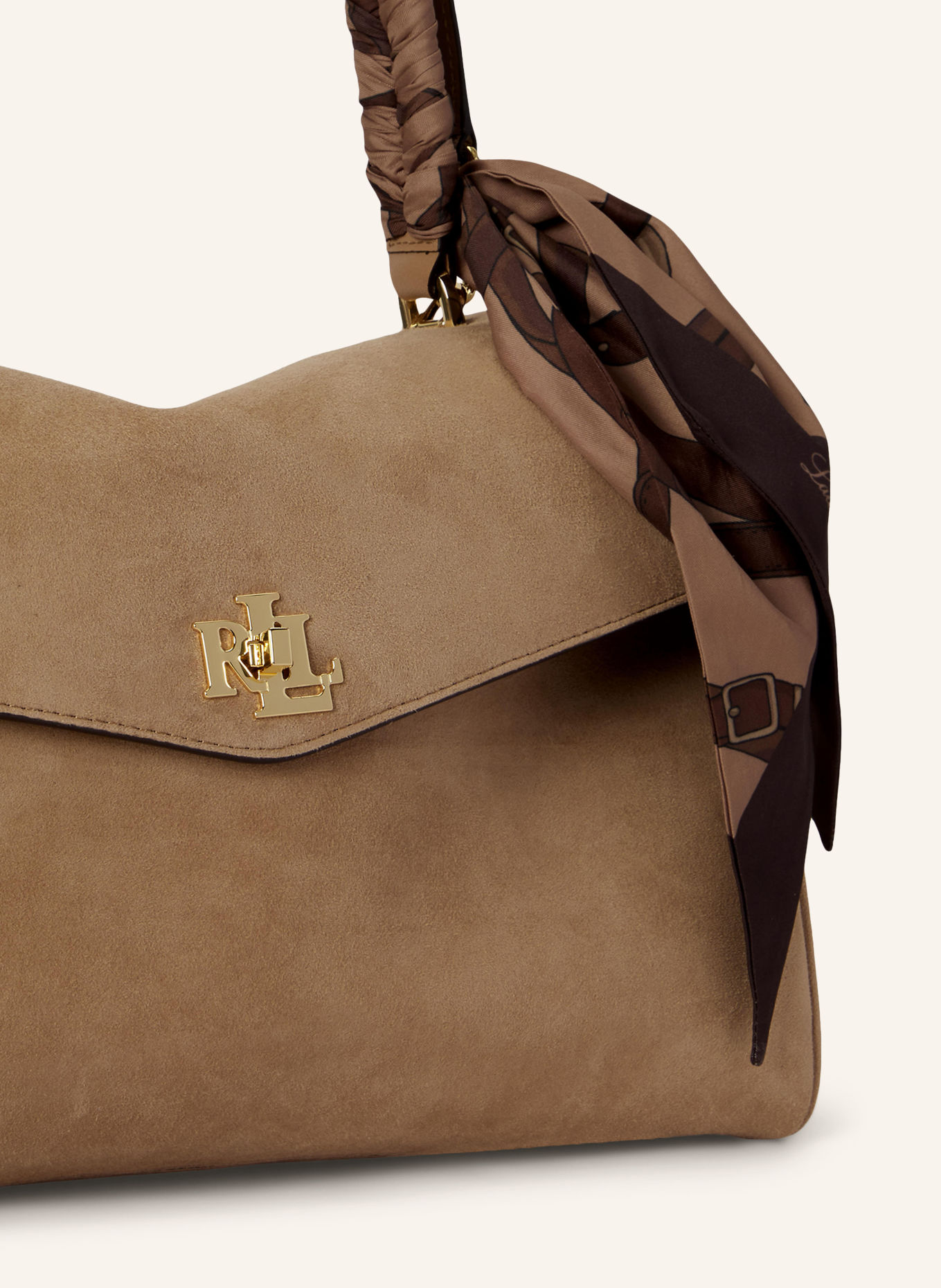 LAUREN RALPH LAUREN FARRAH Handbag: CAMEL / GOLD
