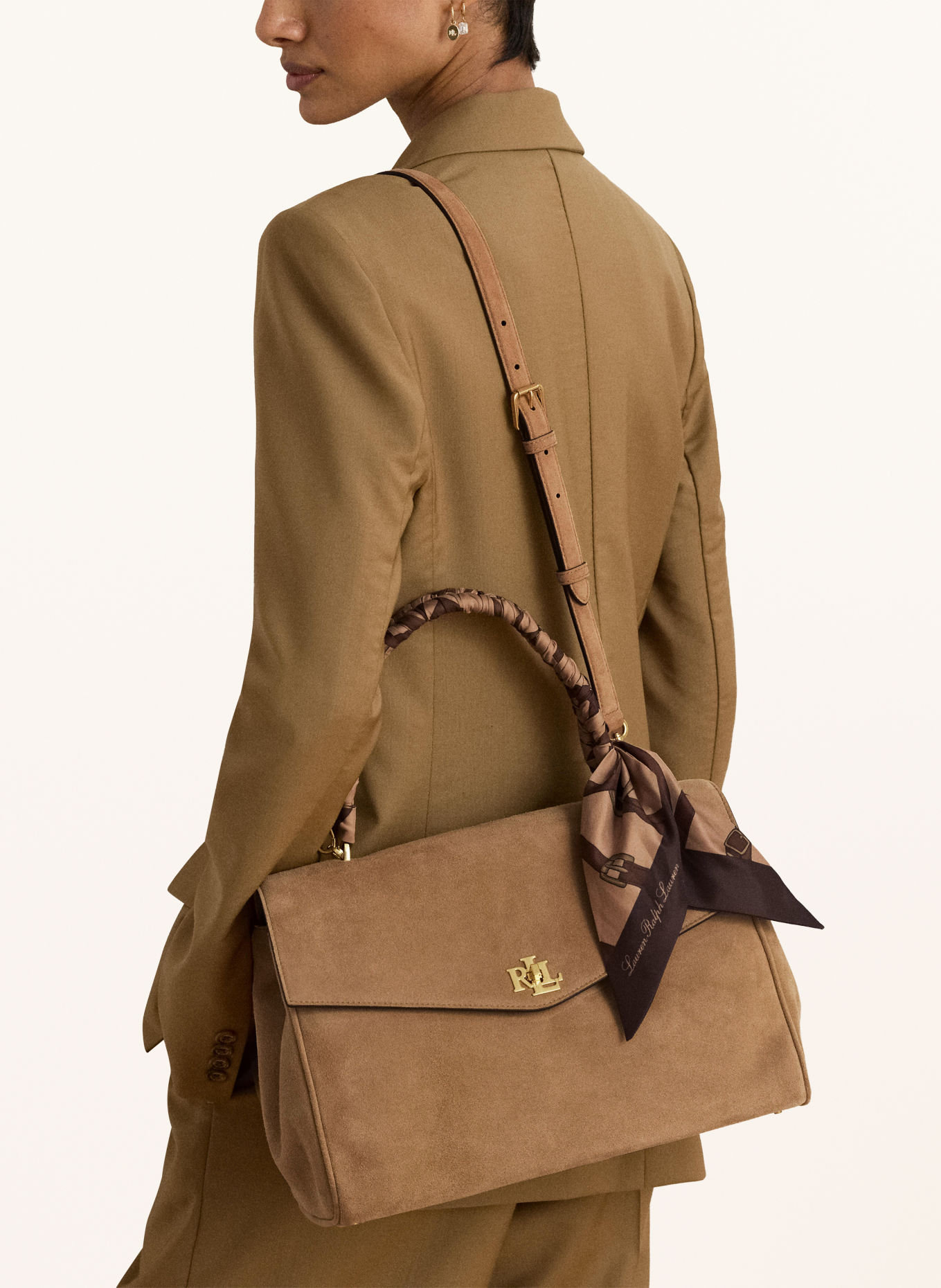 LAUREN RALPH LAUREN FARRAH Handbag: CAMEL / GOLD