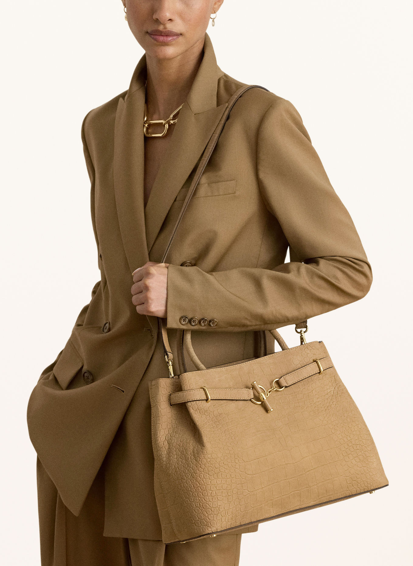 LAUREN RALPH LAUREN Handbag: CAMEL / GOLD