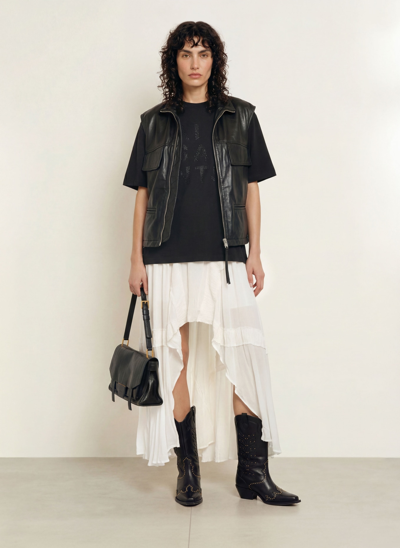 ALLSAINTS Sukně DORINA: KRÉMOVÁ