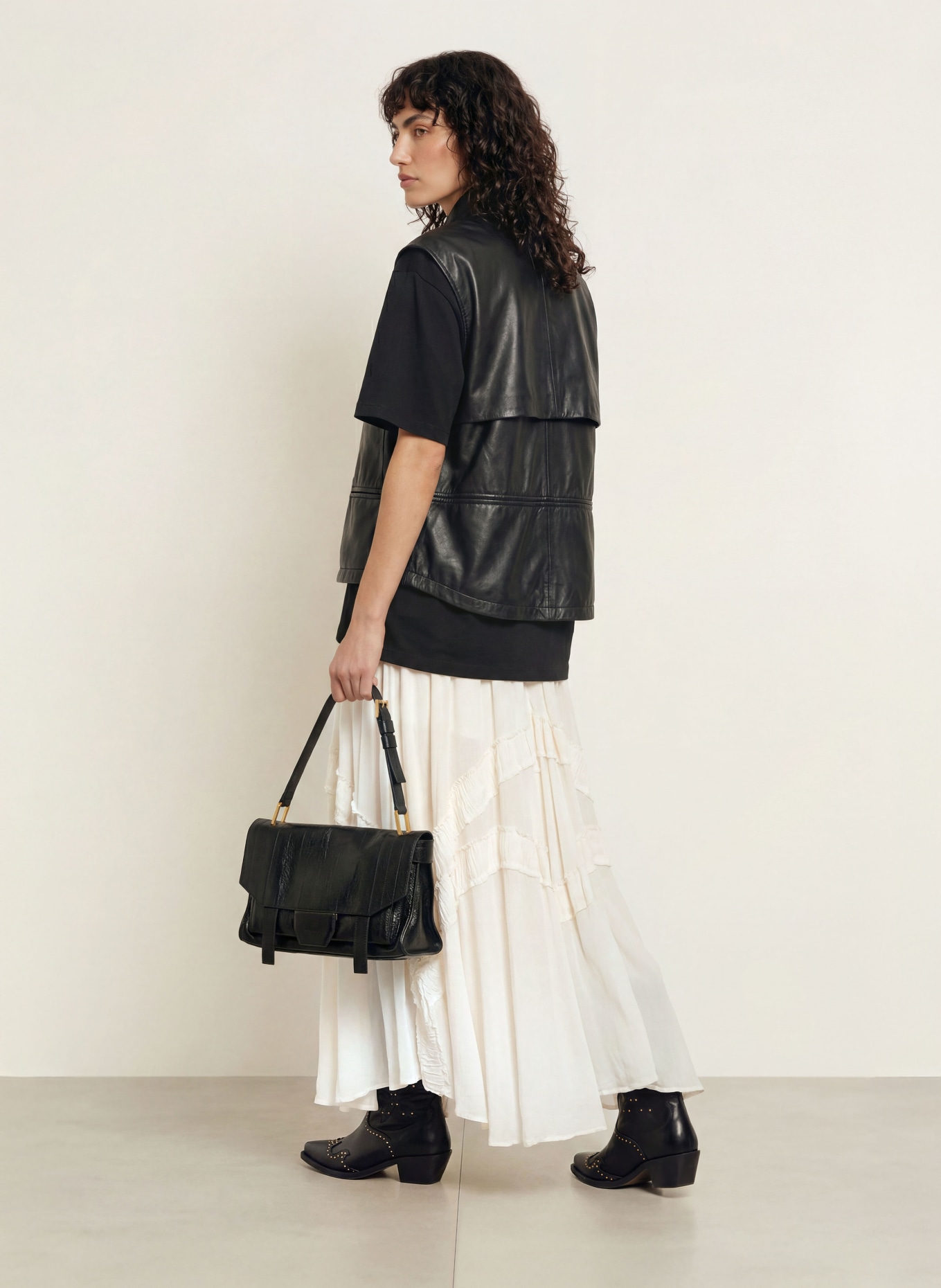 ALLSAINTS Sukně DORINA: KRÉMOVÁ