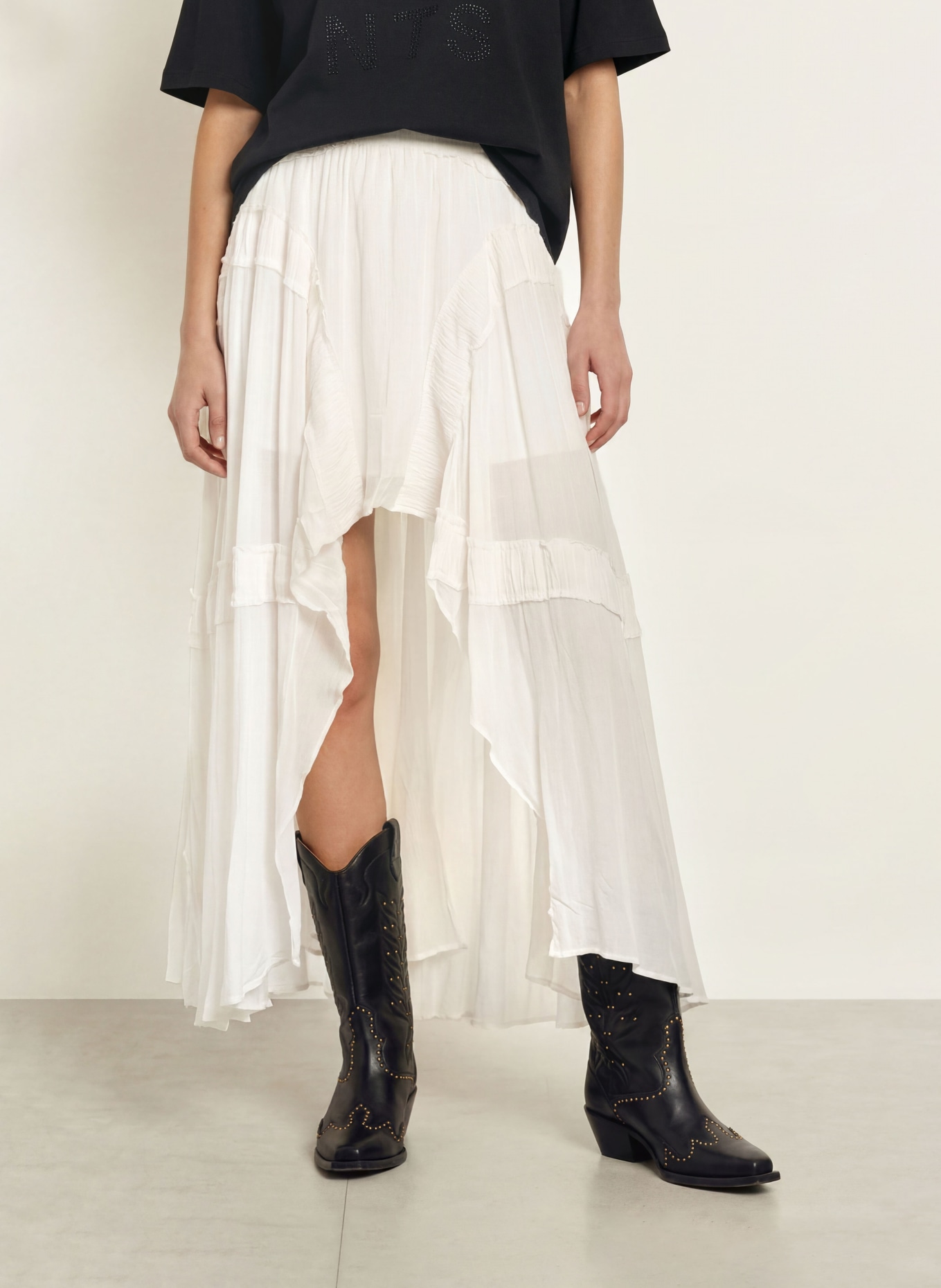 ALLSAINTS Sukně DORINA: KRÉMOVÁ