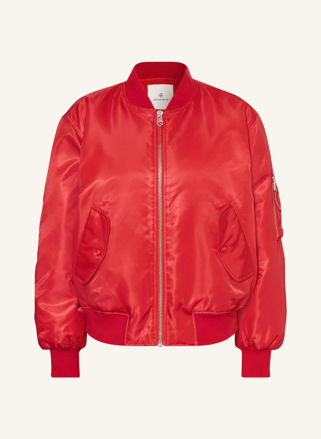 ANINE BING College-Jacke LEON aus Satin: ROT