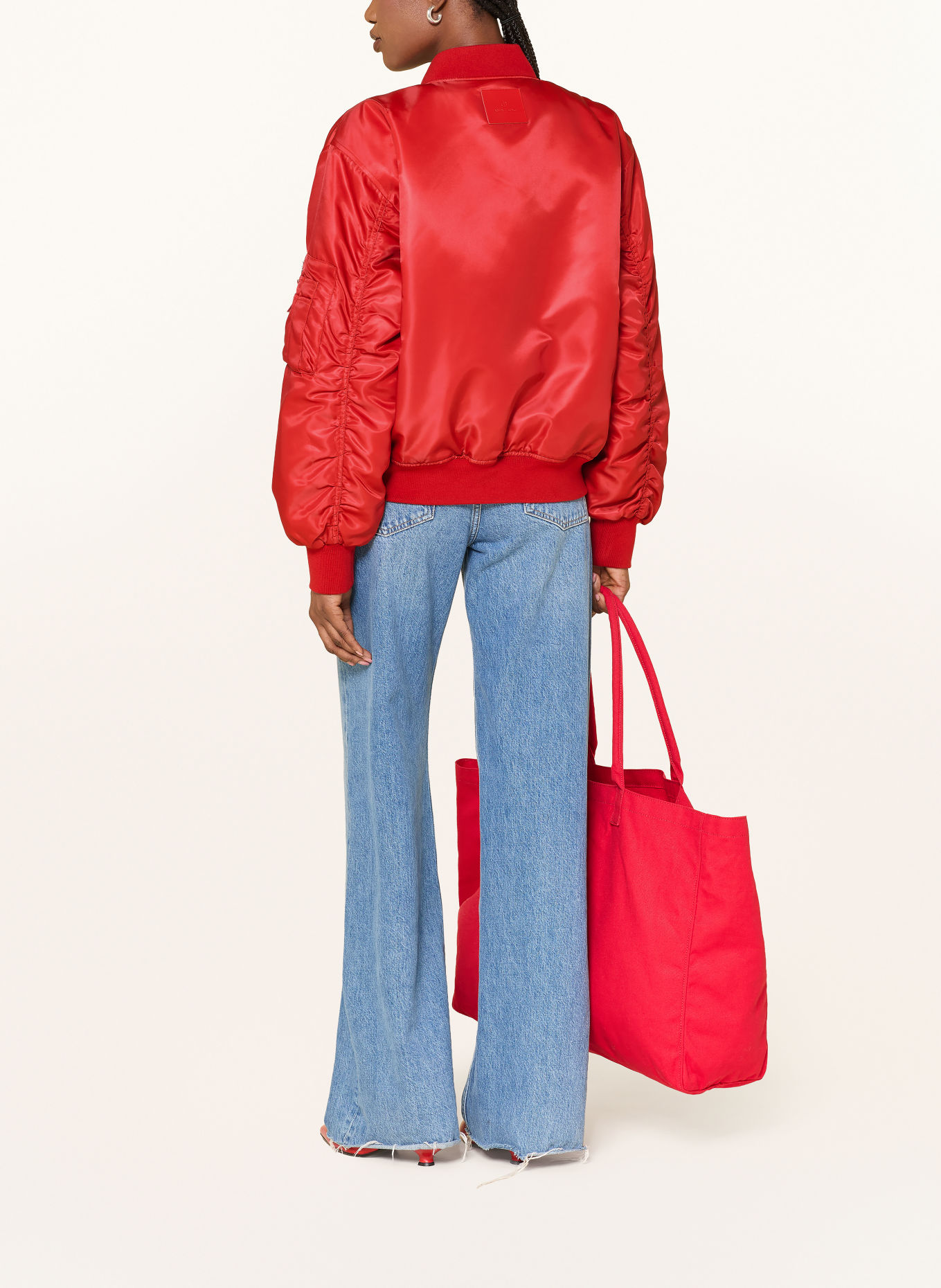 ANINE BING College-Jacke LEON aus Satin: ROT