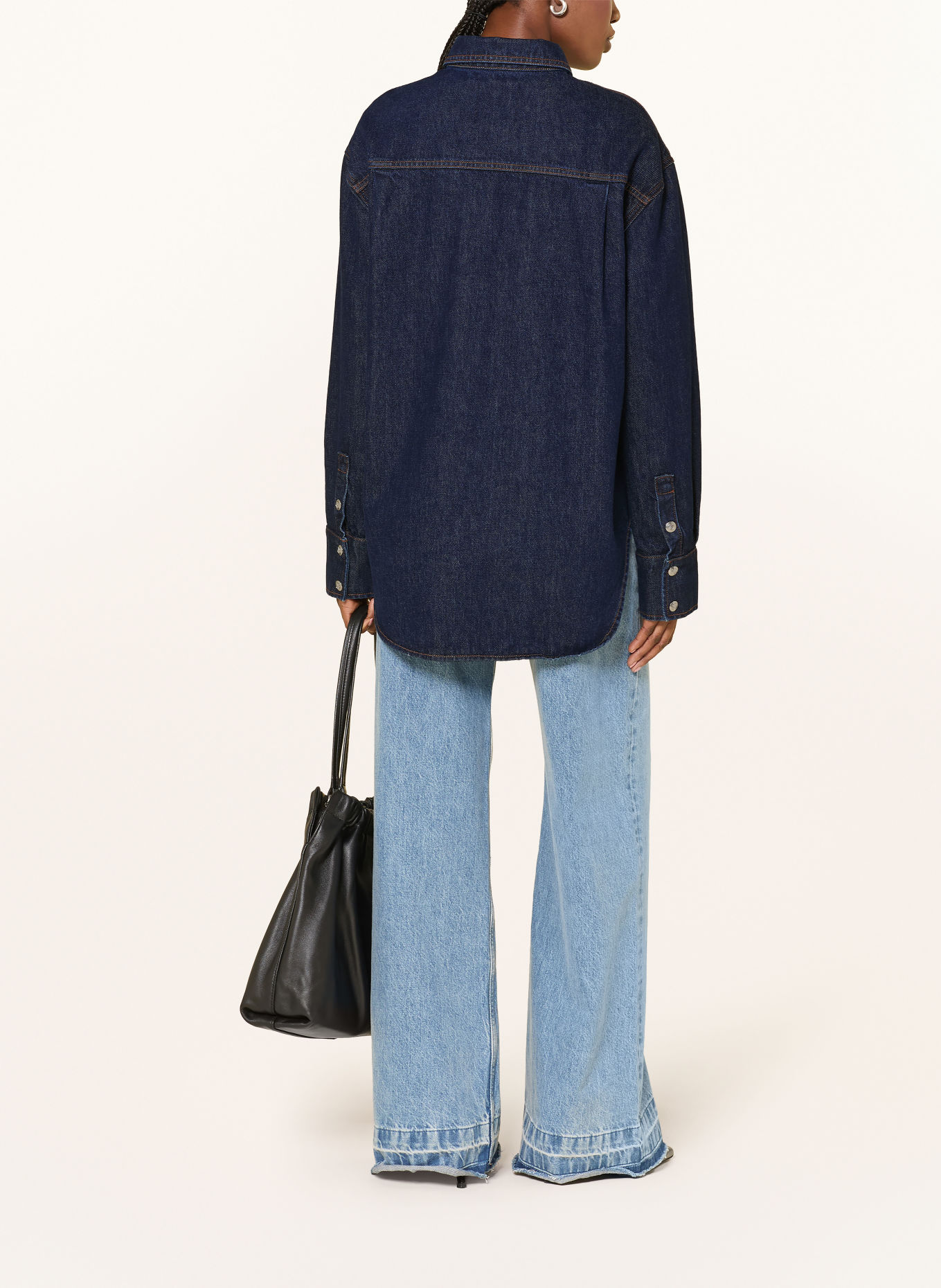 ANINE BING SAMY Denim blouse: DARK BLUE