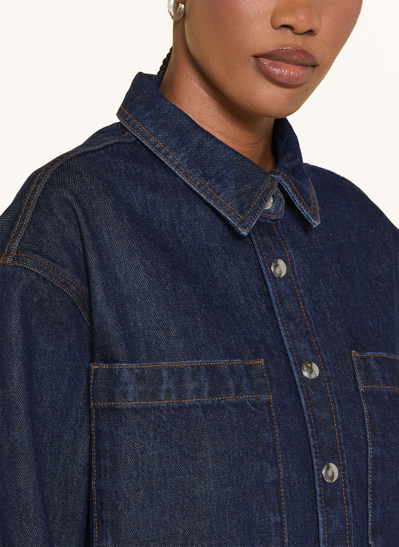 ANINE BING SAMY Denim blouse: DARK BLUE