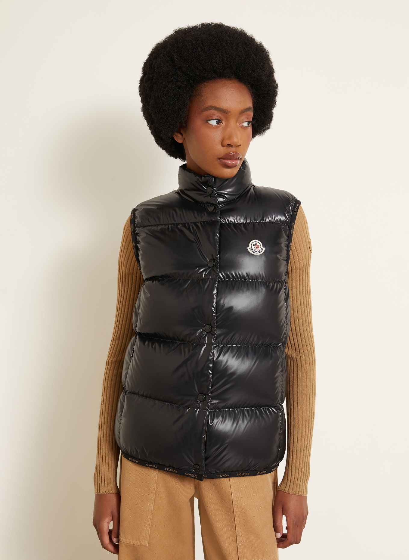 MONCLER Donzen bodywarmer BADIA: ZWART