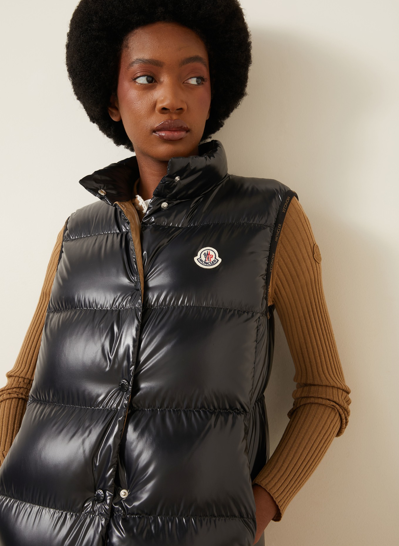MONCLER Donzen bodywarmer BADIA: ZWART