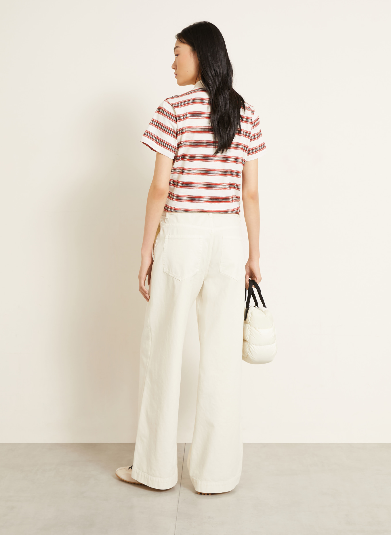 MONCLER Jersey-Poloshirt: CREME / BRAUN / ROT