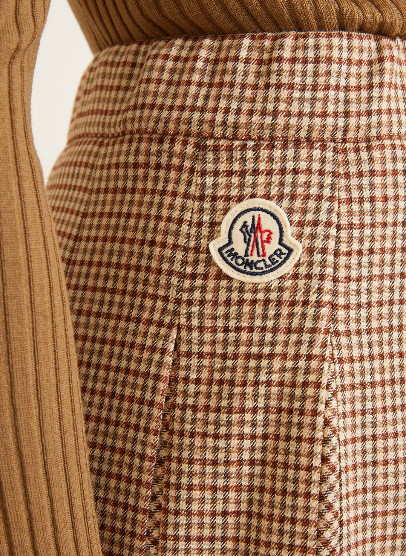 MONCLER Skládaná sukně: BÉŽOVÁ / HNĚDÁ / ČERNÁ