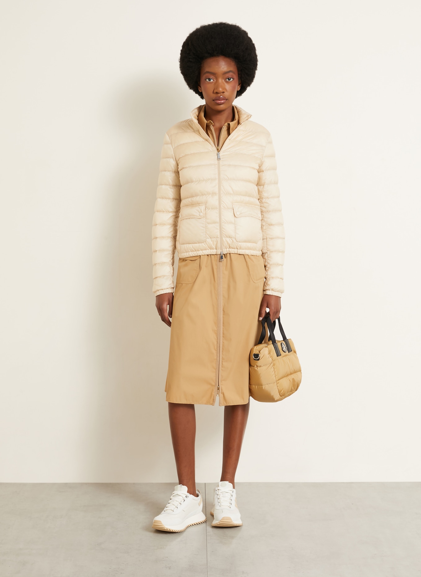 MONCLER Lightweight donsjas LANS: BEIGE