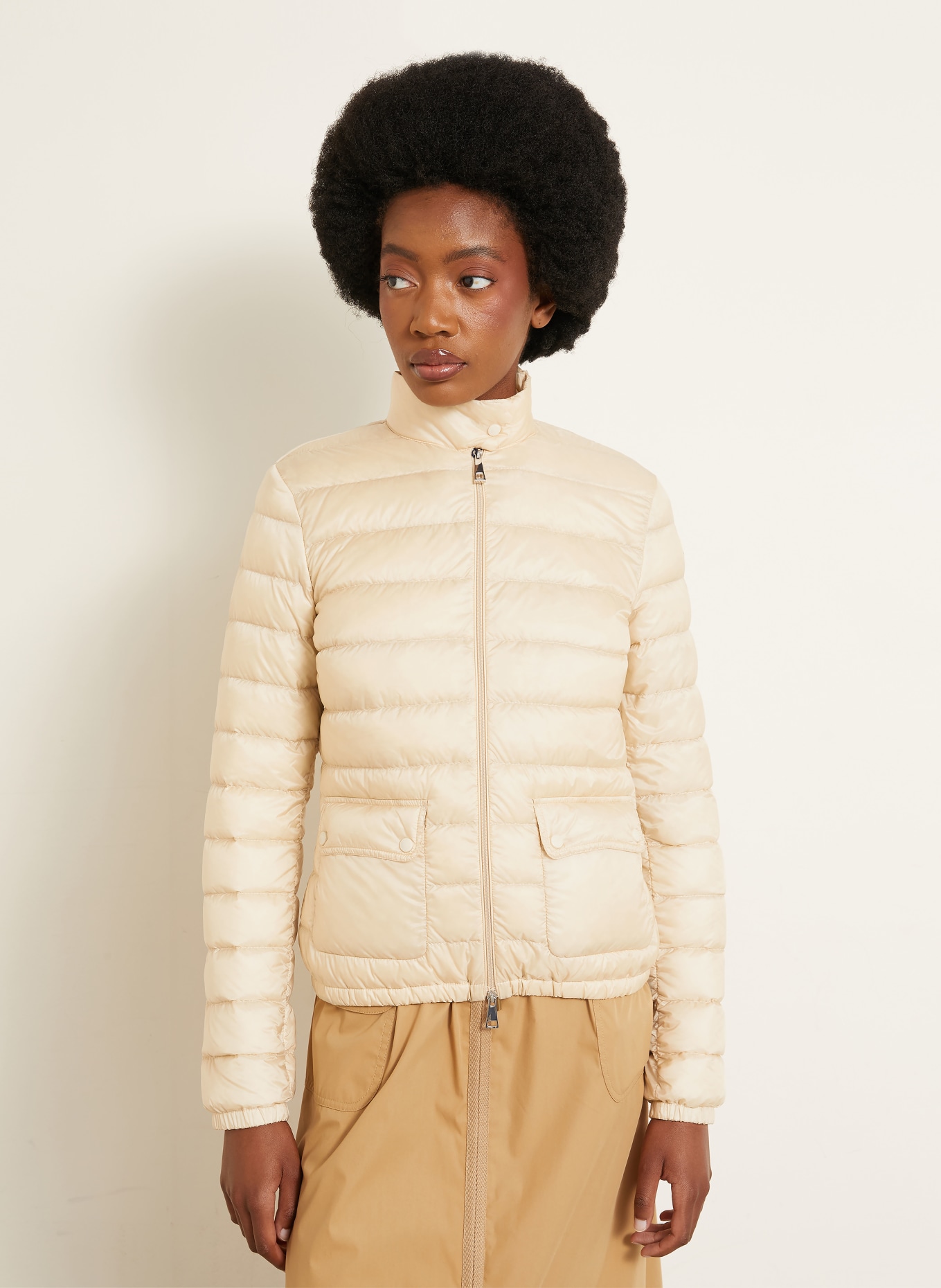 MONCLER Lightweight donsjas LANS: BEIGE